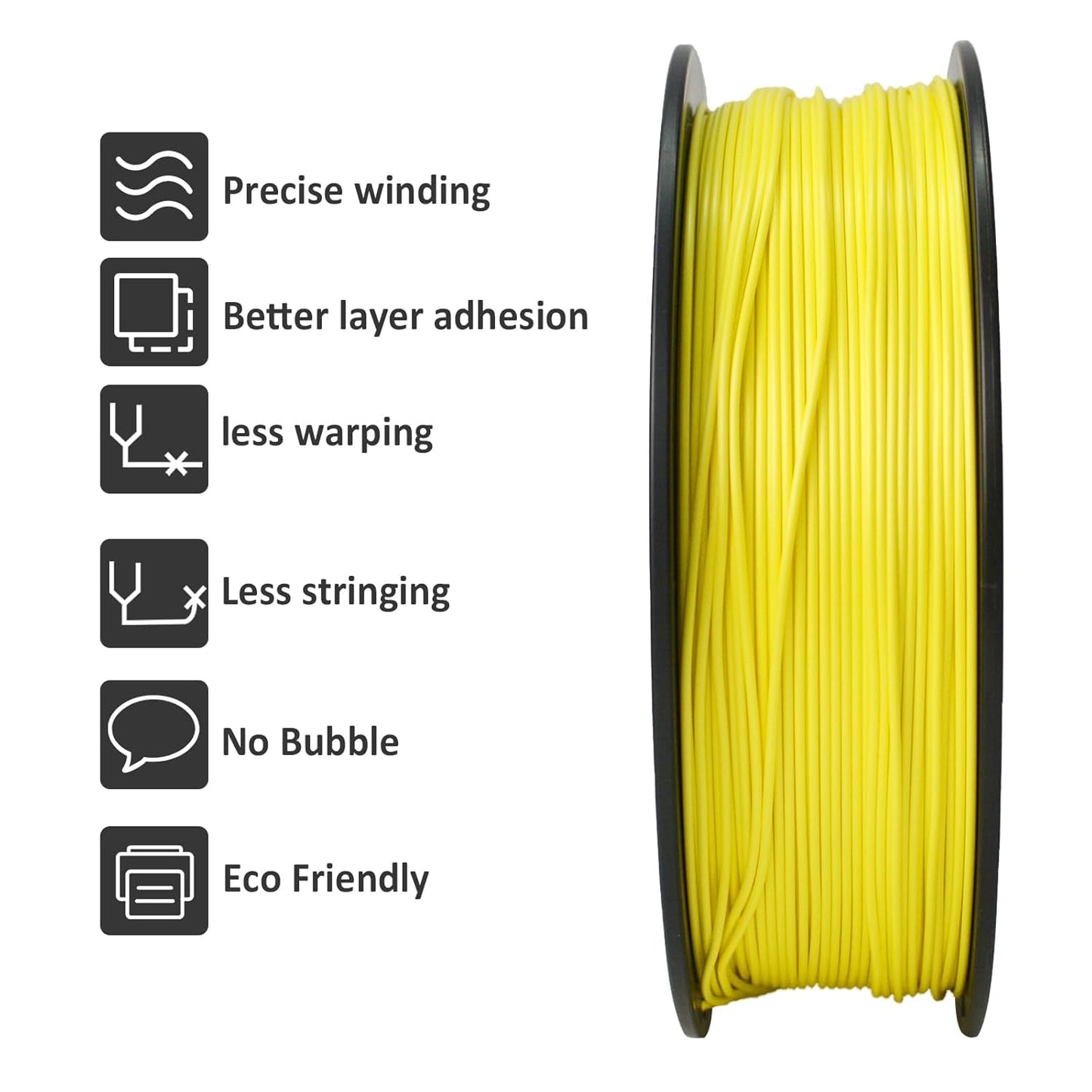 Geeetech Yellow PLA Filament 1.75mm, 3D Printer Filament Dimensional Accuracy +/- 0.02 mm, Upgrade Tidy Winding Tangle-Free, 1kg Spool(2.2lbs) Fit Most FDM 3D Printers