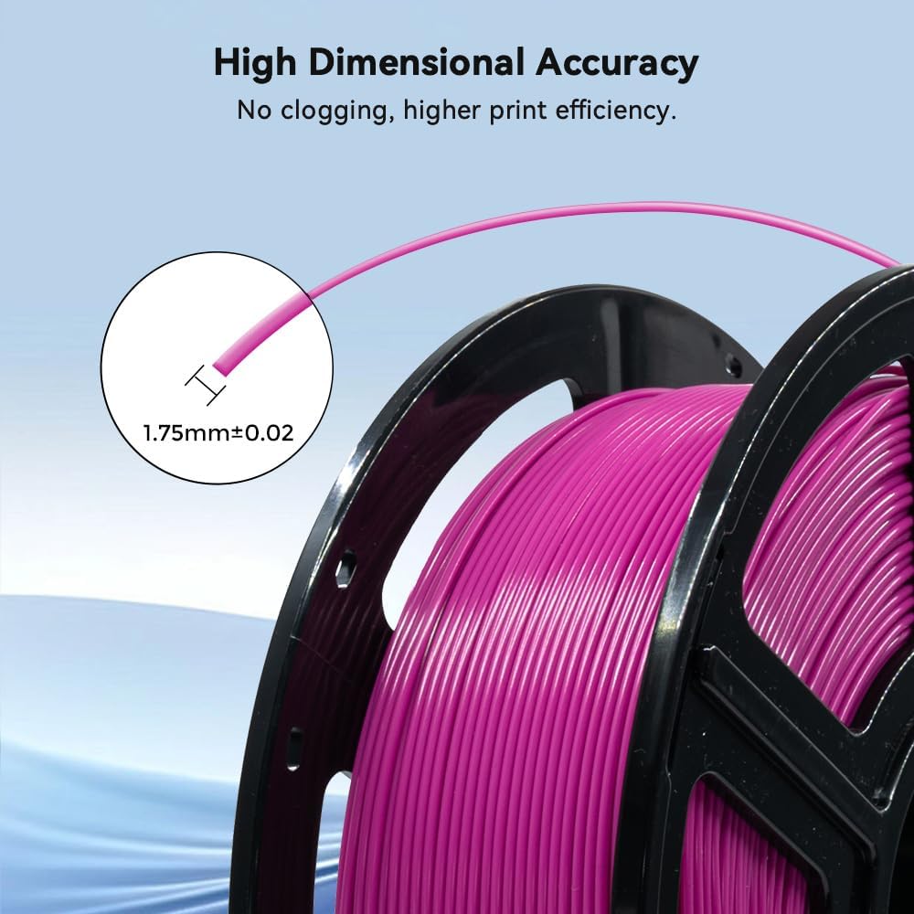 FLASHFORGE 3D Printer Filament, PLA PRO Filament 1.75mm, 1KG Spool (2.2lbs), Dimensional Accuracy +/- 0.02mm for FDM 3D Printers, Better Tenacity & No Knotting (Rose)