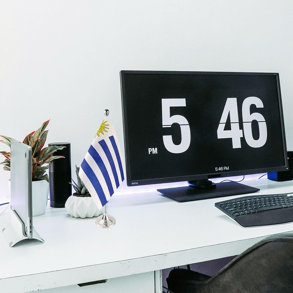 Uruguay Flag Uruguayan Flags, Small Mini Uruguayan Desk Flag, Used for Table Office Classroom Home Patriotic Events Decorations