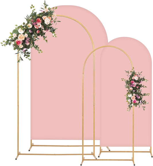 Metal Arch Backdrop Stand and Cover Set, 7.2FT, 6FT Party Backdrop, Easy to Assemble, Backdrop Stand for Parties, Birthday, Baby Shower