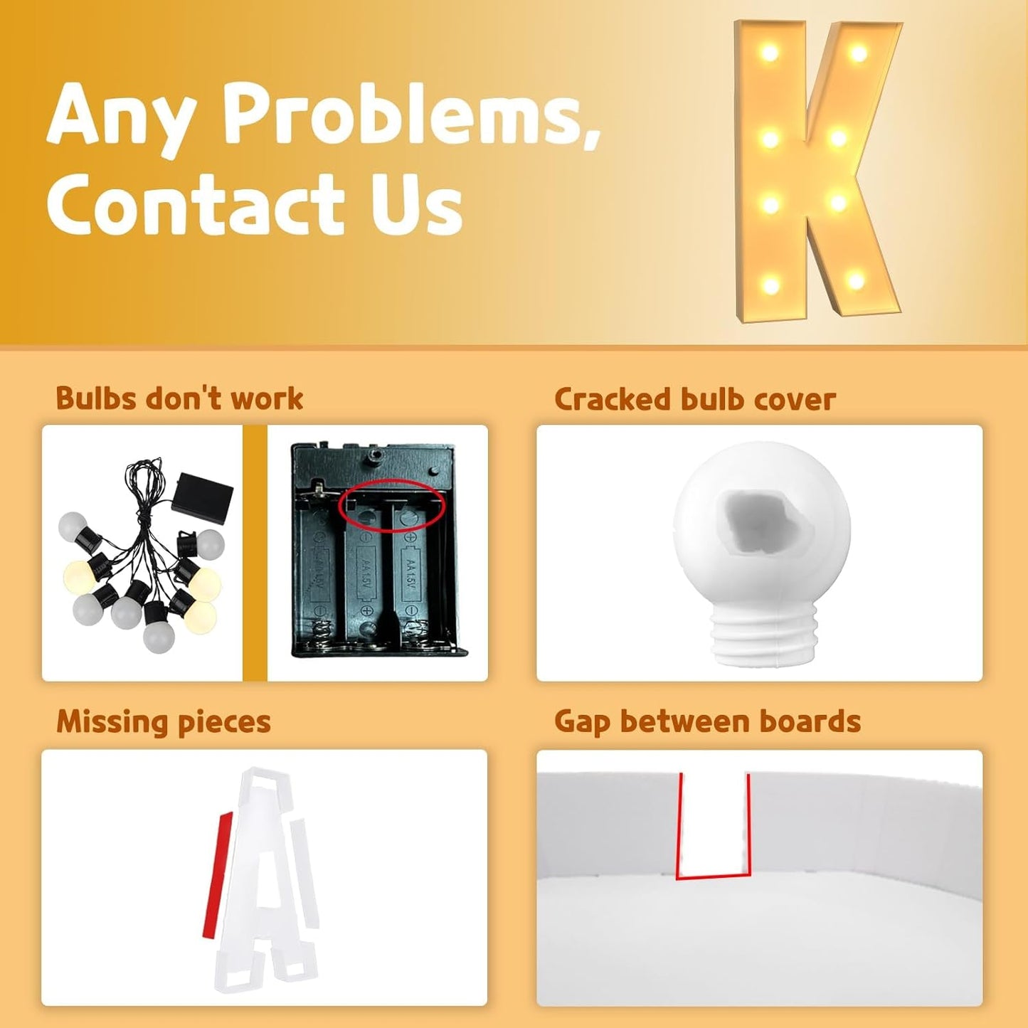 imprsv Marquee Light Up Letters, 3FT Mosaic Letters with Light for Baby Shower Graduation Party Decor, Large K for Engagement Wedding Party Decorations (Need to Assemble)