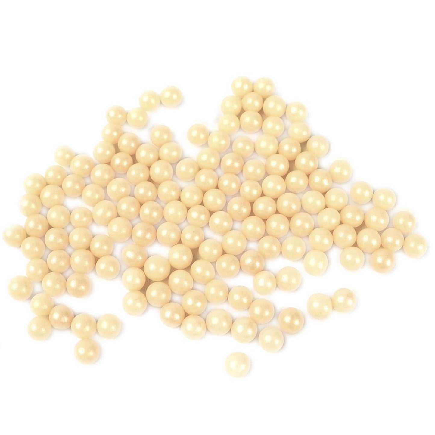 O'Creme Ivory Edible Sugar Pearls Cake Decorating Supplies for Bakers: Cookie, Cupcake & Icing Toppings, Beads Sprinkles For Baking, Certified, Candy Sugar Ball Accents (4mm, 11 Lbs)