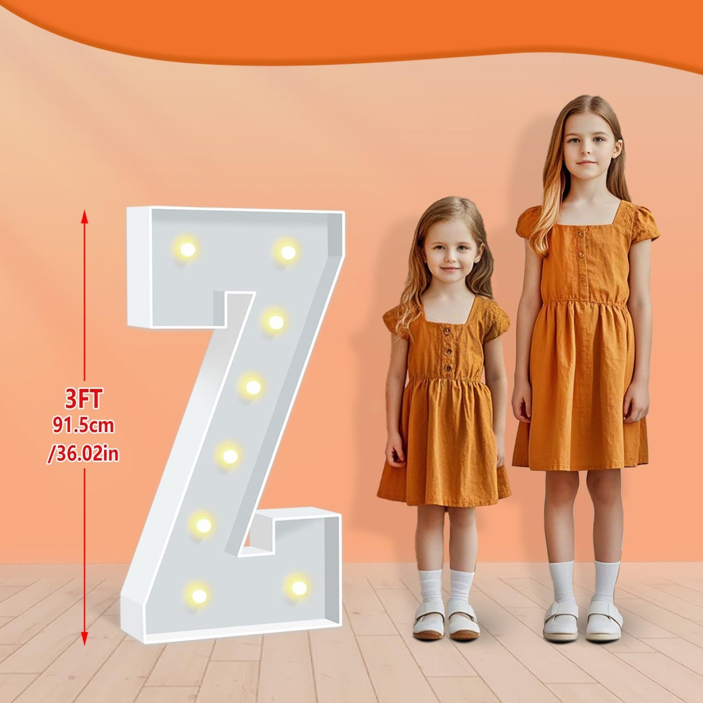 3FT Marquee Light Up Letters, Large Light Up Letters Z, Marquee Letter 3 Feet Tall, Mosaic Lighted Letter for Party Decoration Baby Shower Anniversary Proposal Wedding Decor