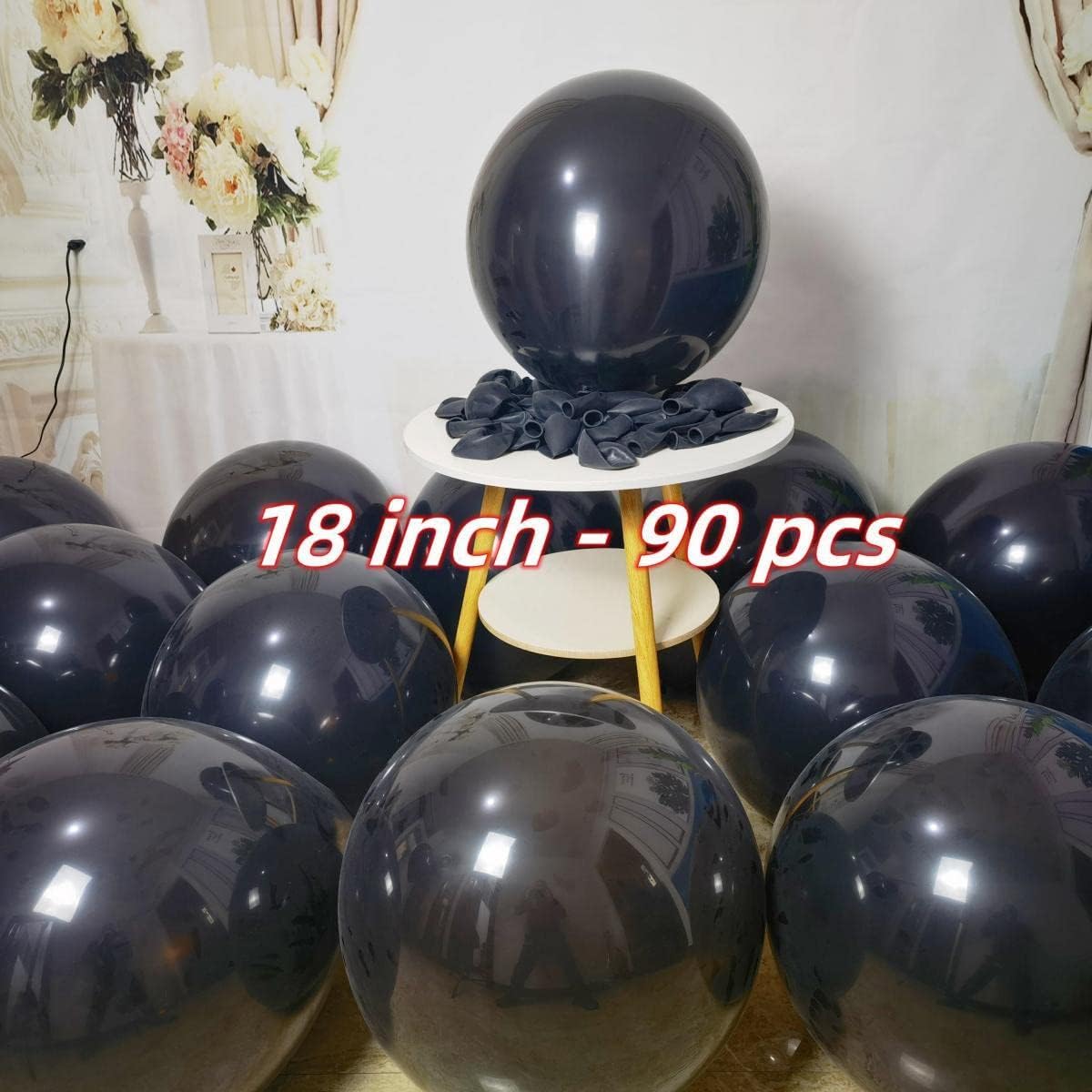 90 Pack Black Balloons 18 inch Black Latex Party big Balloon Bulk for Various Party Events Decorations
