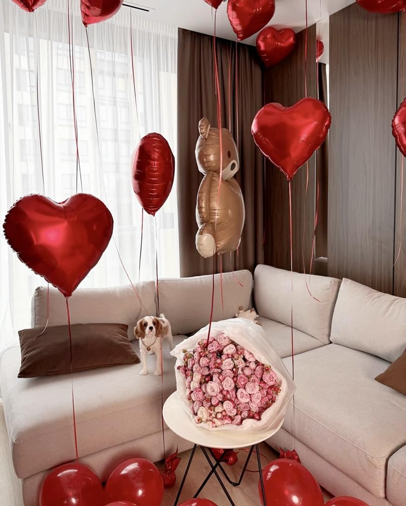 500 Yards Red Curling Ribbon-Balloon String-Balloon Ribbon Texture Roll for Party Decoration, Gift Wrapping, Wedding, Art Crafts, Florist Flower