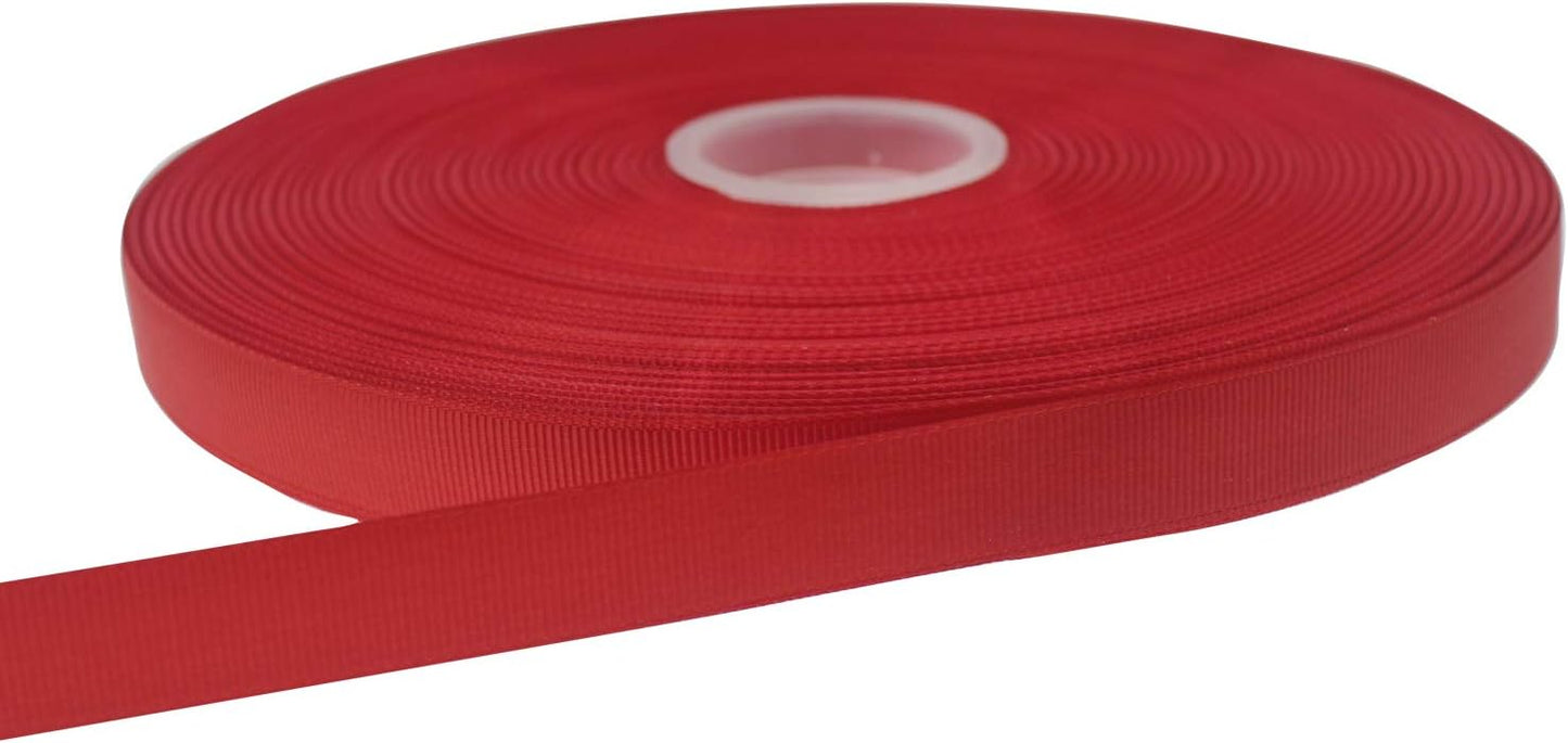 Jesep One Roll 100 Yards 5/8" Soild Grosgrain Ribbon Boutique Gift Wrapping Package Ribbon, DIY Crafts Bow Hair Headband Accessories Assorted Ribbon#235 (5/8" 15mm, Red)