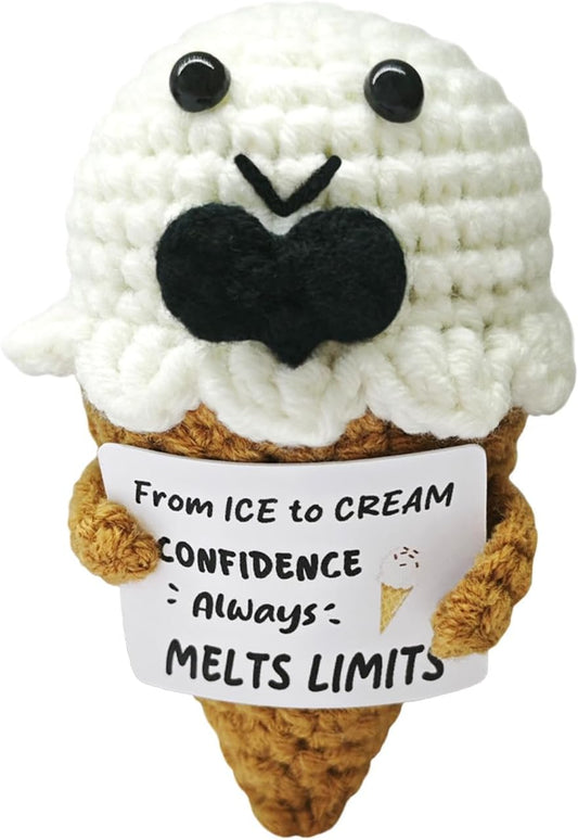 Handmade Crochet Ice Cream-Sweet Gift for Dessert Lovers!Birthday Surprise for Ice Cream Fans & Sweet Tooths,Custom Amigurumi Treat for Men and Women Who Adore Frozen Delights