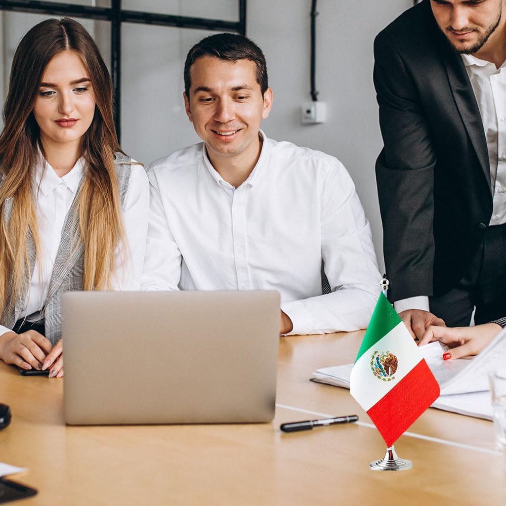 Mexico Flag Mexican Flags, Small Mini Mexican Desk Flag, Used for Table Office Classroom Home Patriotic Events Decorations