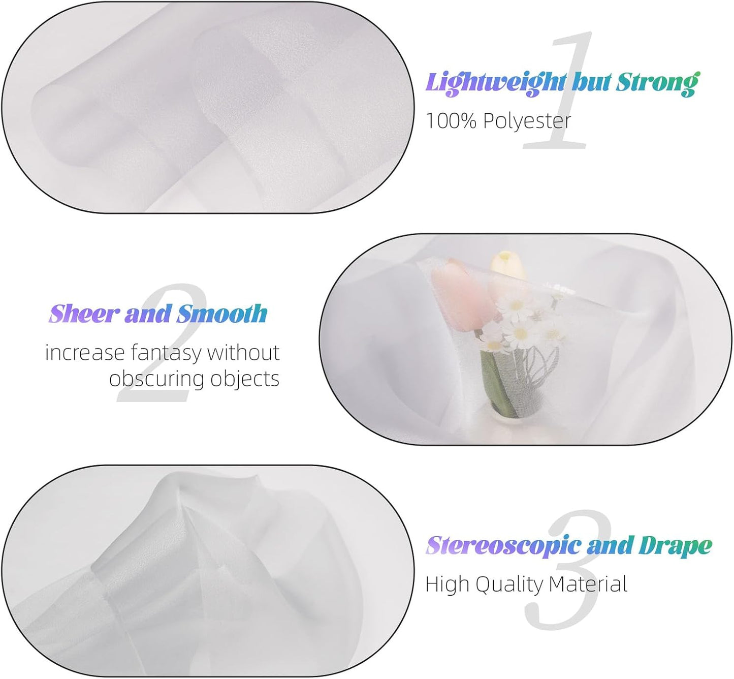 Crystal Organza Fabric Tulle 11 Inch by 50 Yards Sheer Tulle Rolls for DIY Craft Wedding Party Baby Shower Decor Gift Wrapping Party Supplies (Grey)