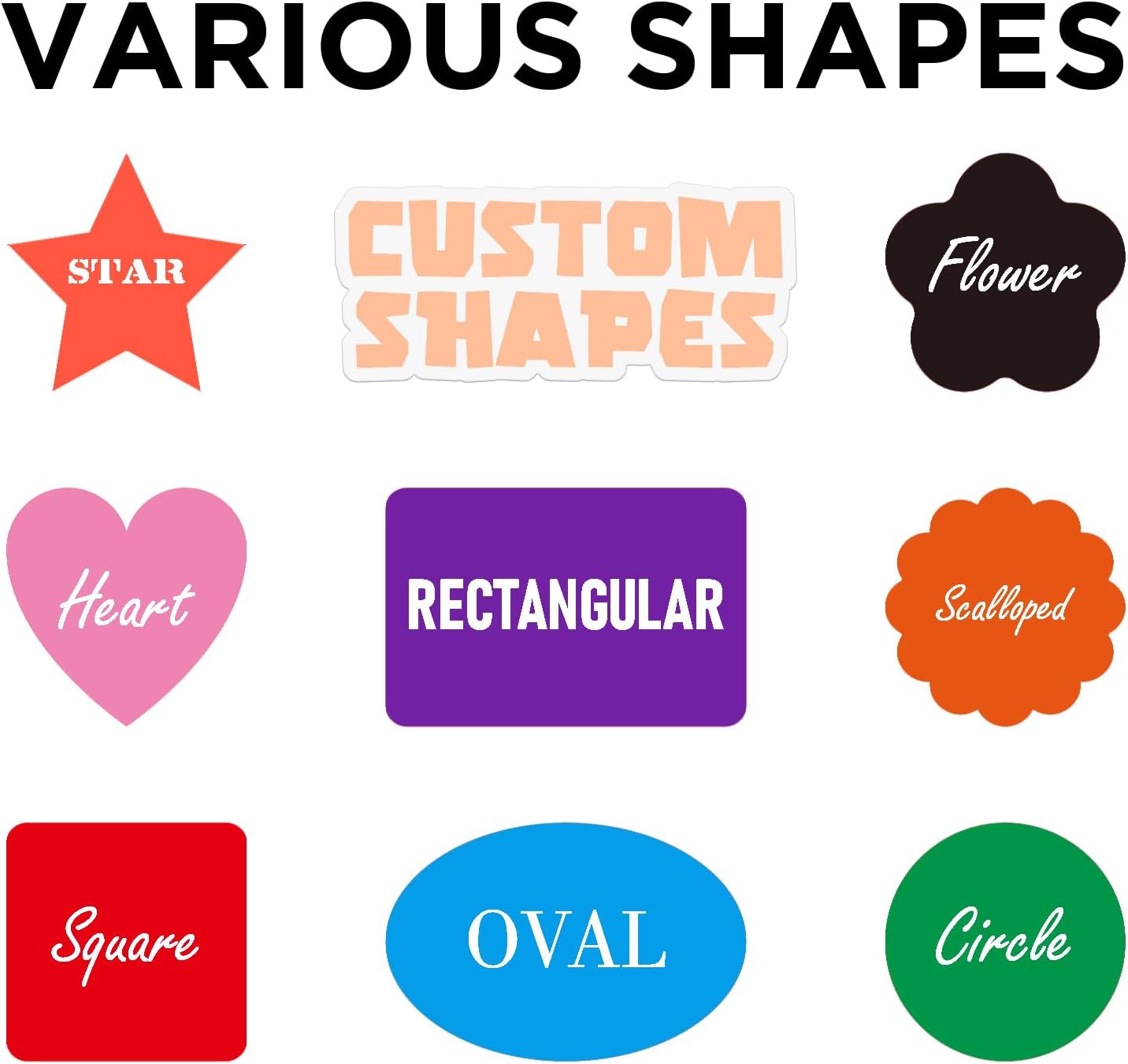 Personalized Labels - Custom Stickers with Any Design Image Logo Text, Thank You Labels, 100 Scalloped 6x6