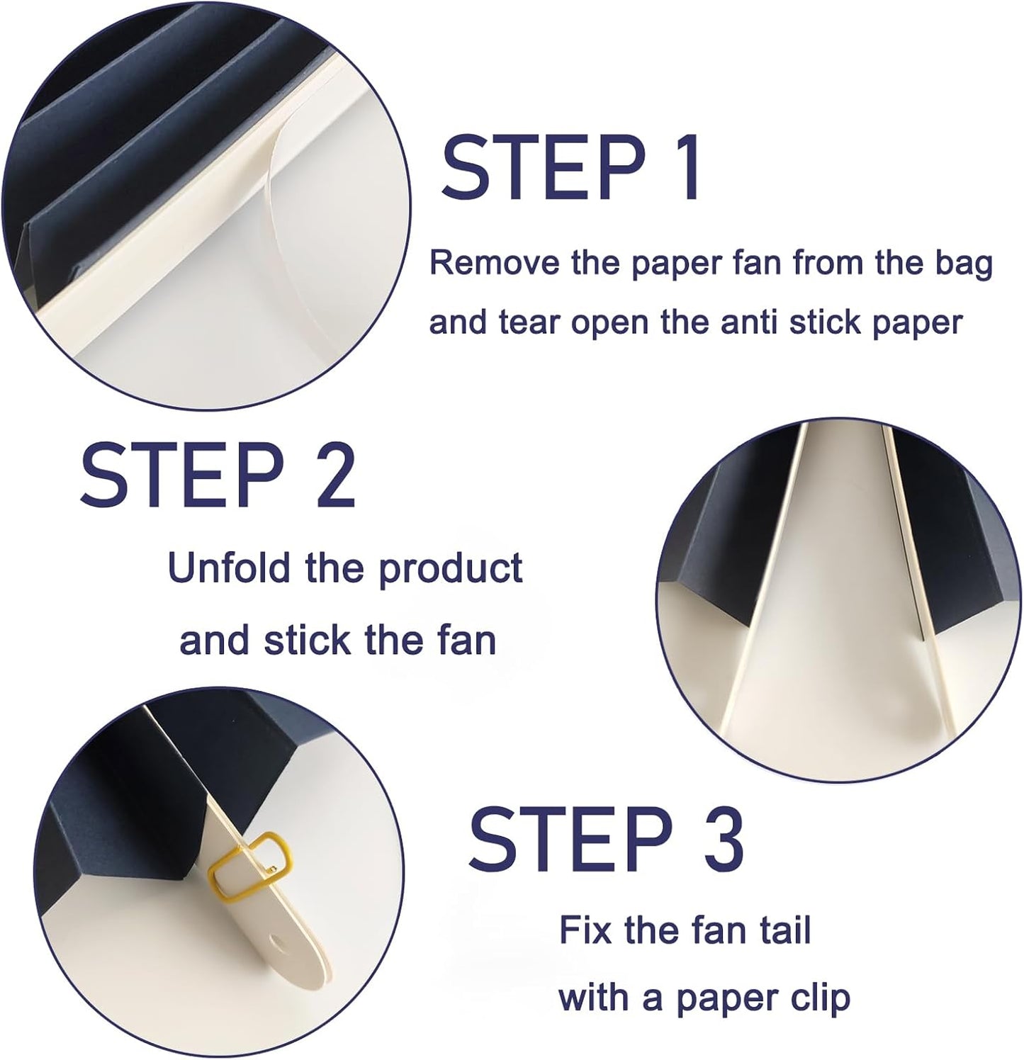 Blue Party Decorations,Blueberry Party Decorations Decorations Party Paper Fans Bulk 8in,Graduation Decoration Classroom Decor, Western Themed Party Decorations 30 Color DIY Set （Deep Blue）