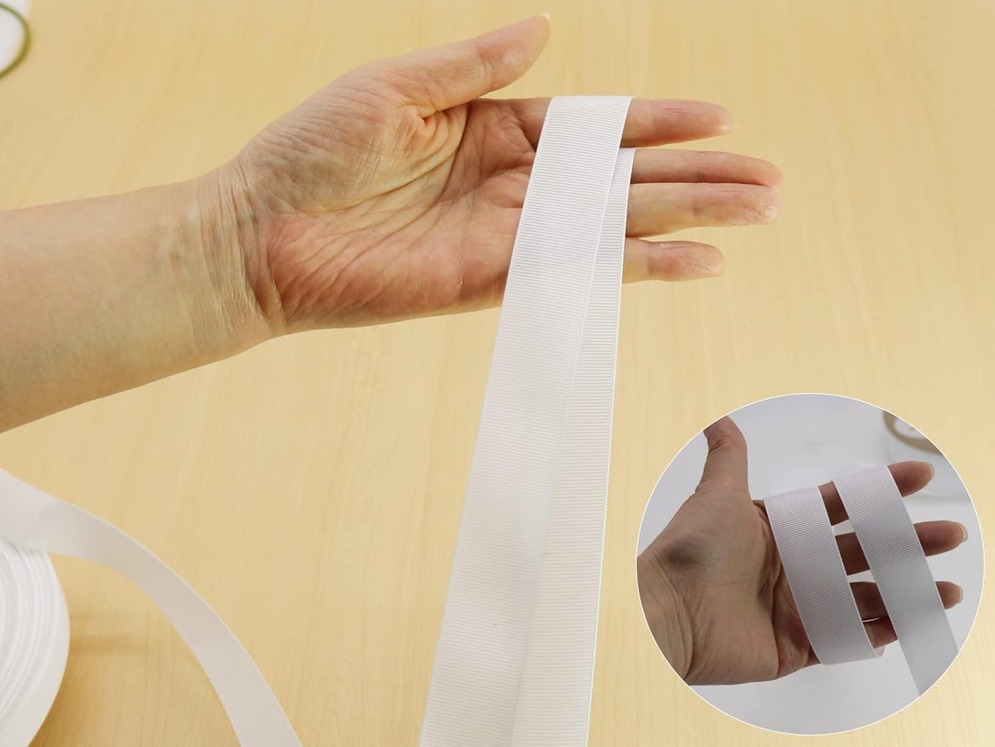 Jesep One Roll 100 Yards 1" Soild Grosgrain Ribbon Boutique Gift Wrapping Package Ribbon, DIY Crafts Bow Hair Headband Accessories Assorted Ribbon#29(1" 25mm, White)