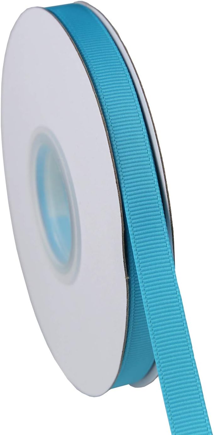 ITIsparkle 3/8" Inch Grosgrain Ribbon 50 Yards-Roll Set For Gift Wrapping Scrap Books Party Favor Hair Braids Baby Shower Decoration Cake Decoration Floral Arrangement Craft Supplies, Turquoise Ribbon