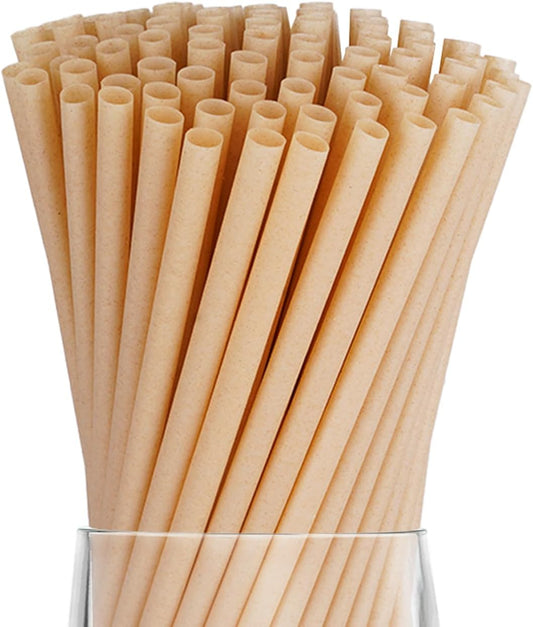400 Pcs Sugarcane Straws Disposable, 5 In Drinking Agave Long Edible Compostable Biodegradable Cocktail Straws, Natural Brown Juice Coffee Tea Bulk Straw, Sturdy Straw for Drinks Home Restaurant
