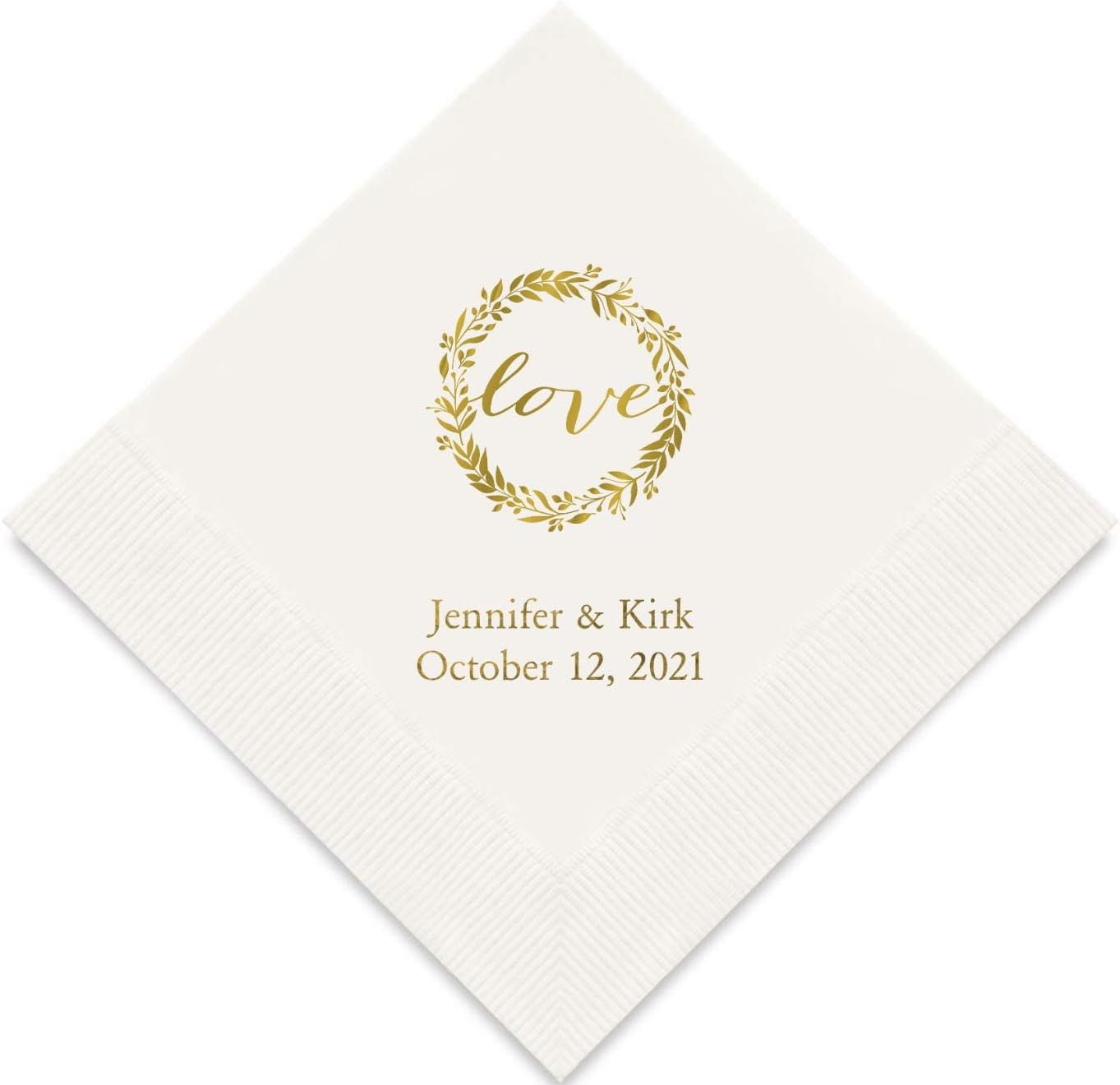 Weddingstar Personalized Printed Paper Napkins 3-Ply 50 Pack - Luncheon White