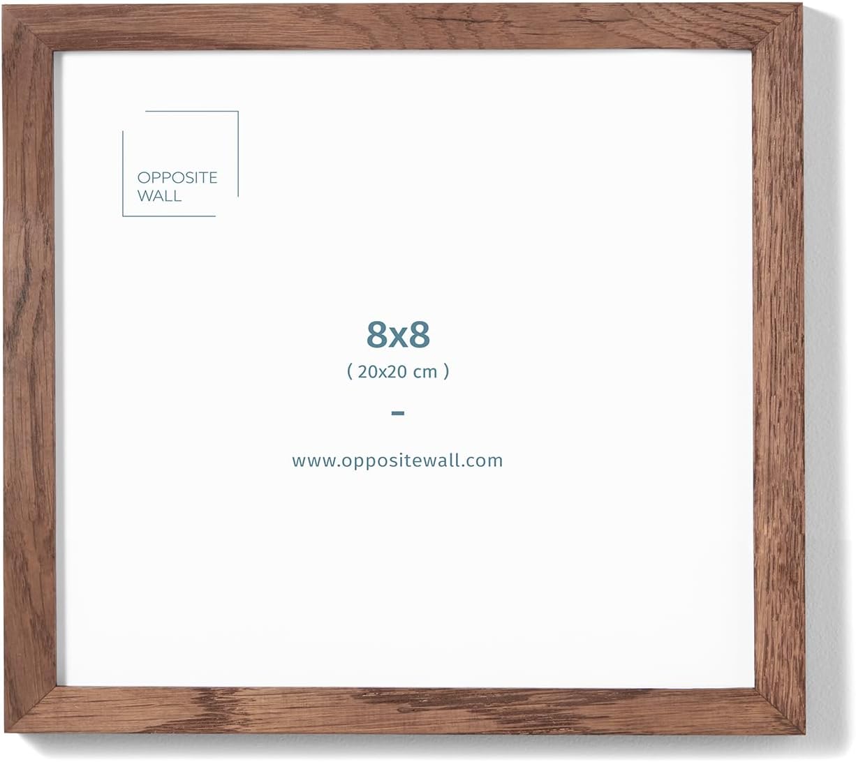 Opposite Wall - 8x8 in - Dark Solid Oak Wood Picture Frame - Lightweight, Versatile & Shatterproof - Wall Hanging Poster or Photo Frame - Wall Decor for Office, Gallery & Home