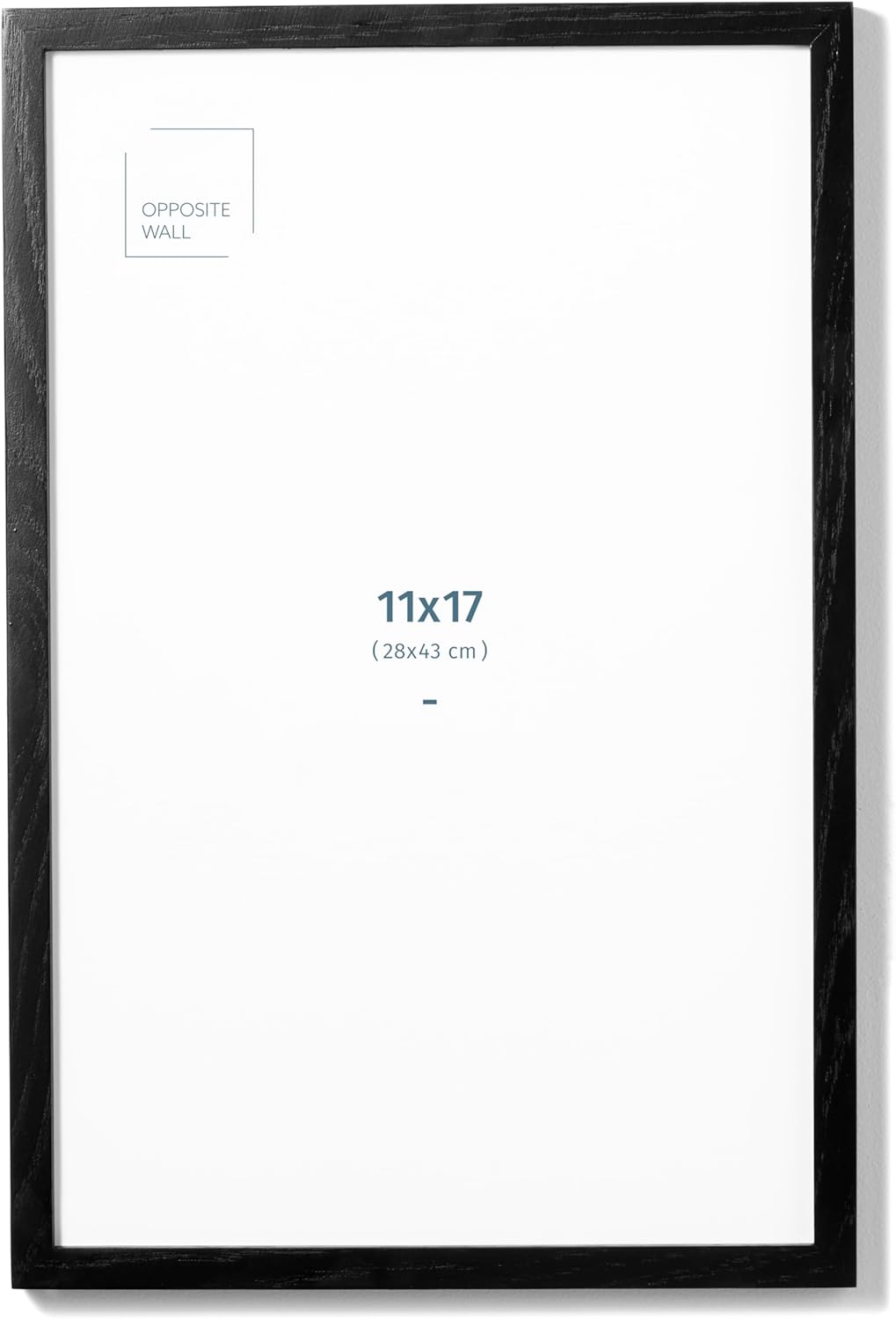 Opposite Wall - 11x17 in - Black Solid Oak Wood Picture Frame - Lightweight, Versatile & Shatterproof - Wall Hanging Poster or Photo Frame - Wall Decor for Office, Gallery & Home