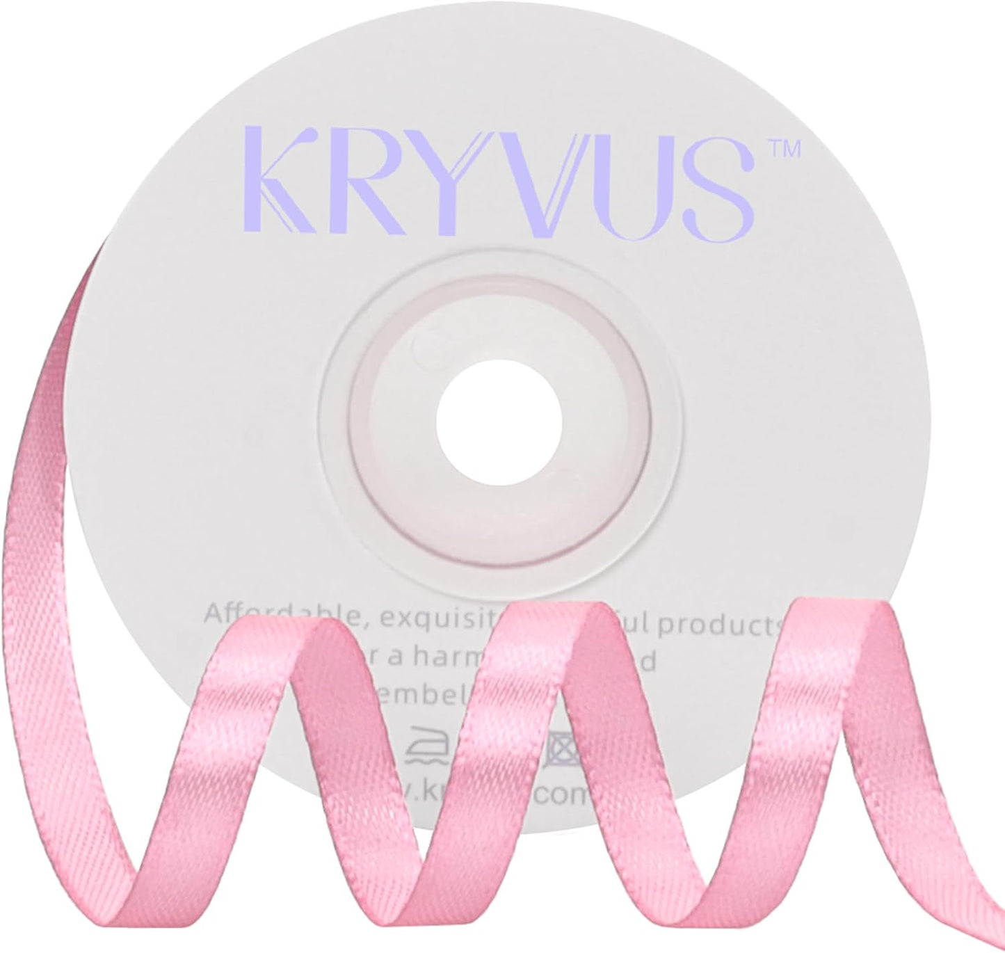 Rose Pink Satin Ribbon 1/4 inch X Continuous 25 Yards, Single Face Polyester Ribbon Perfect for Gift Wrapping, Flower Bouquet, Wedding Decor, Crafts, Bow Making, Sewing and More