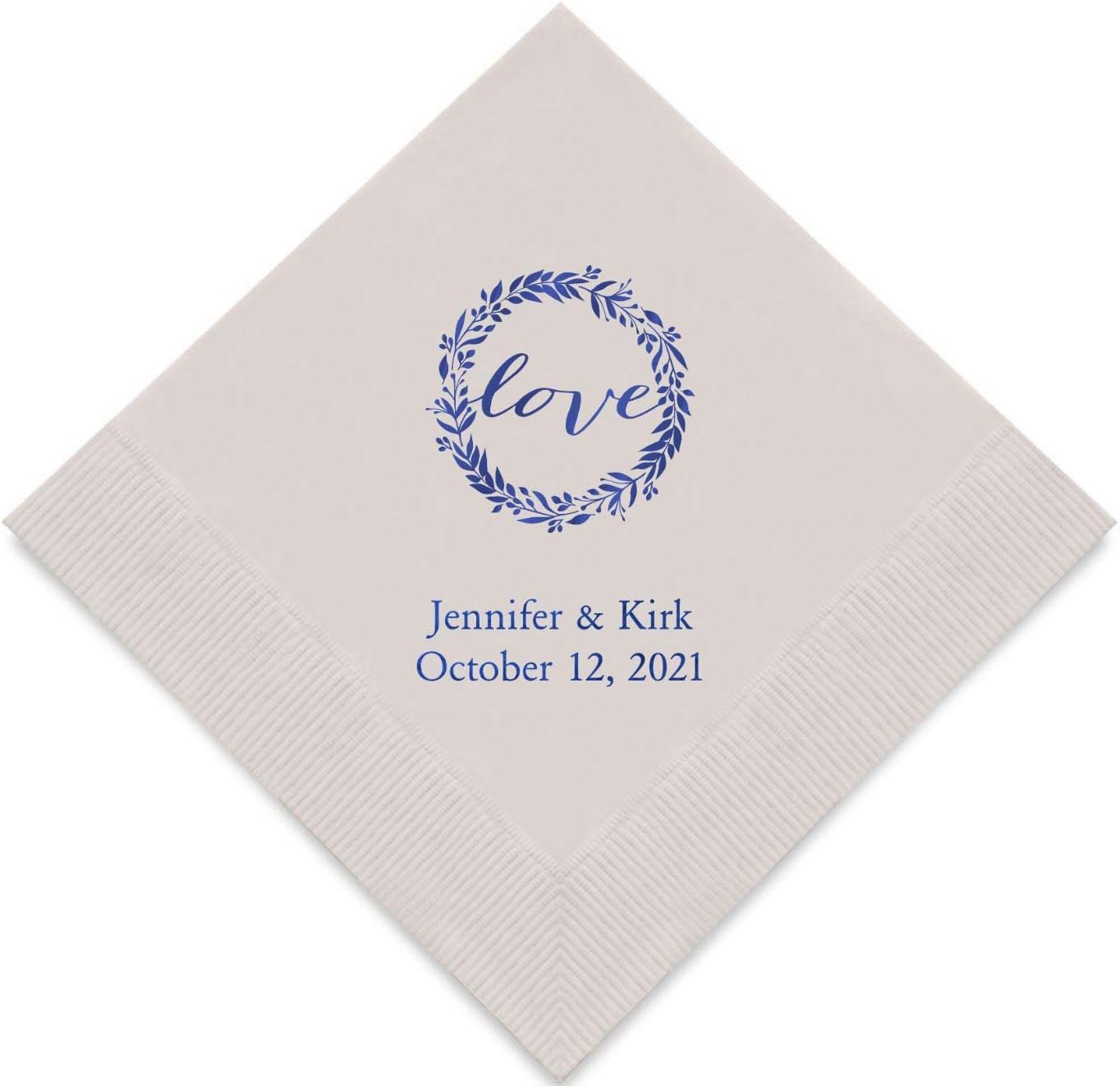 Weddingstar Personalized Printed Paper Napkins 3-Ply 50 Pack - Luncheon Silver Grey