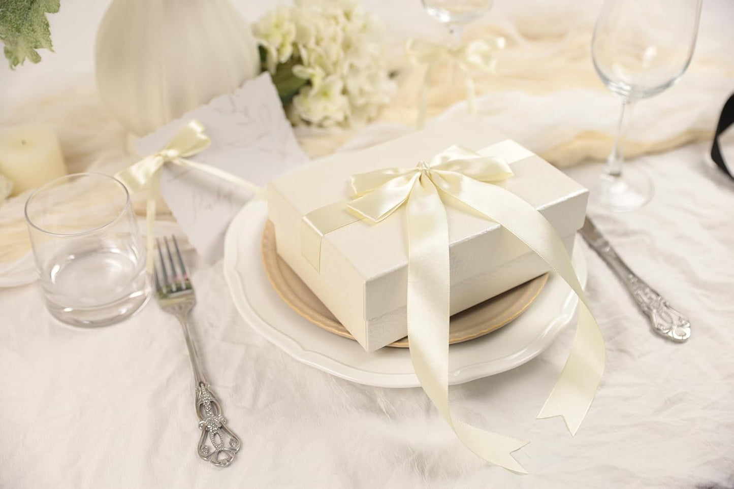 Beige Satin Ribbon 1 inch X Continuous 100 Yards, Single Face Polyester Ribbon Perfect for Gift Wrapping, Flower Bouquet, Wedding Decor, Crafts, Bow Making, Sewing and More