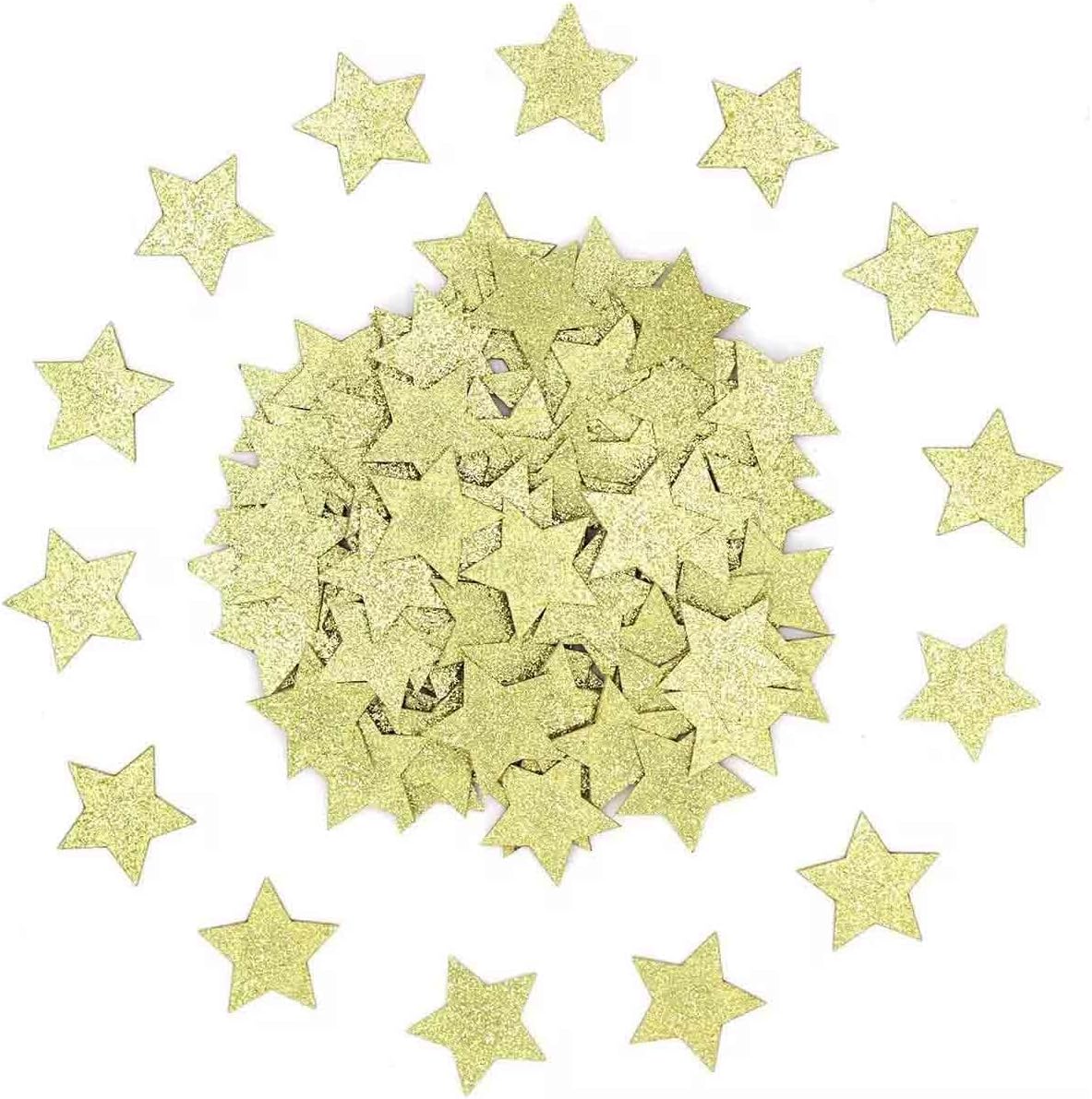 Glitter Star Confetti for Party and Tables Decoration,Baby Shower Birthday Wedding Graduation Retirement Bachelor Party,1.2inch in Diameter,200pc