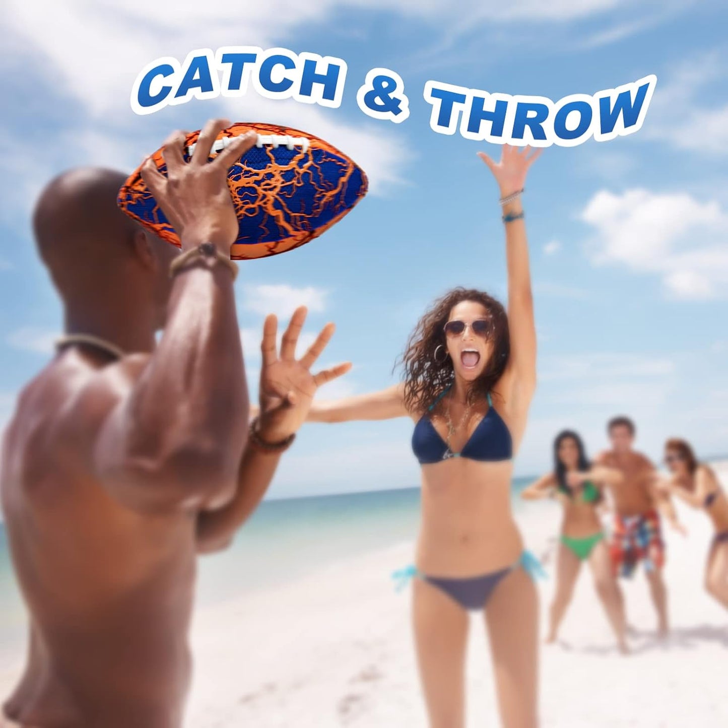 Jasonwell Pool Beach Water Football - Strong Grip Waterproof Soft Football for All-Weather Play Pool Toys Beach Games Backyard Outdoor Sports Toy Christmas Birthday Gifts for Kids Boys Teens Adults