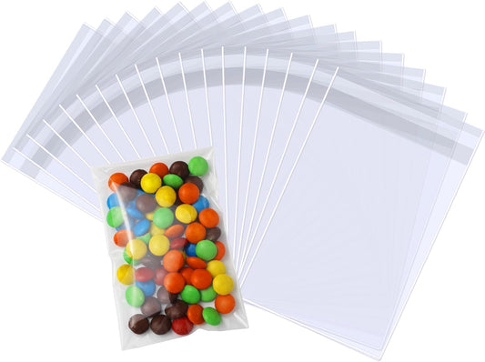 PigPotParty 3"x5" Cellophane Cookie Bags Self Sealing, 200 Pcs Clear Plastic Treat Individual Cookie Bags with seal, Perfect for Goodies, Party Favors, Snacks, Gift Wrapping