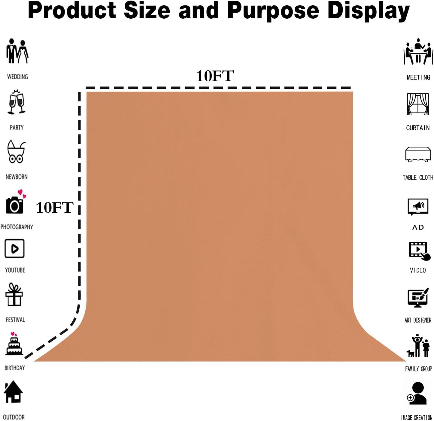 Seamless Background Cloth 10x10FT Light Pink Backdrop for Photography Studio Props