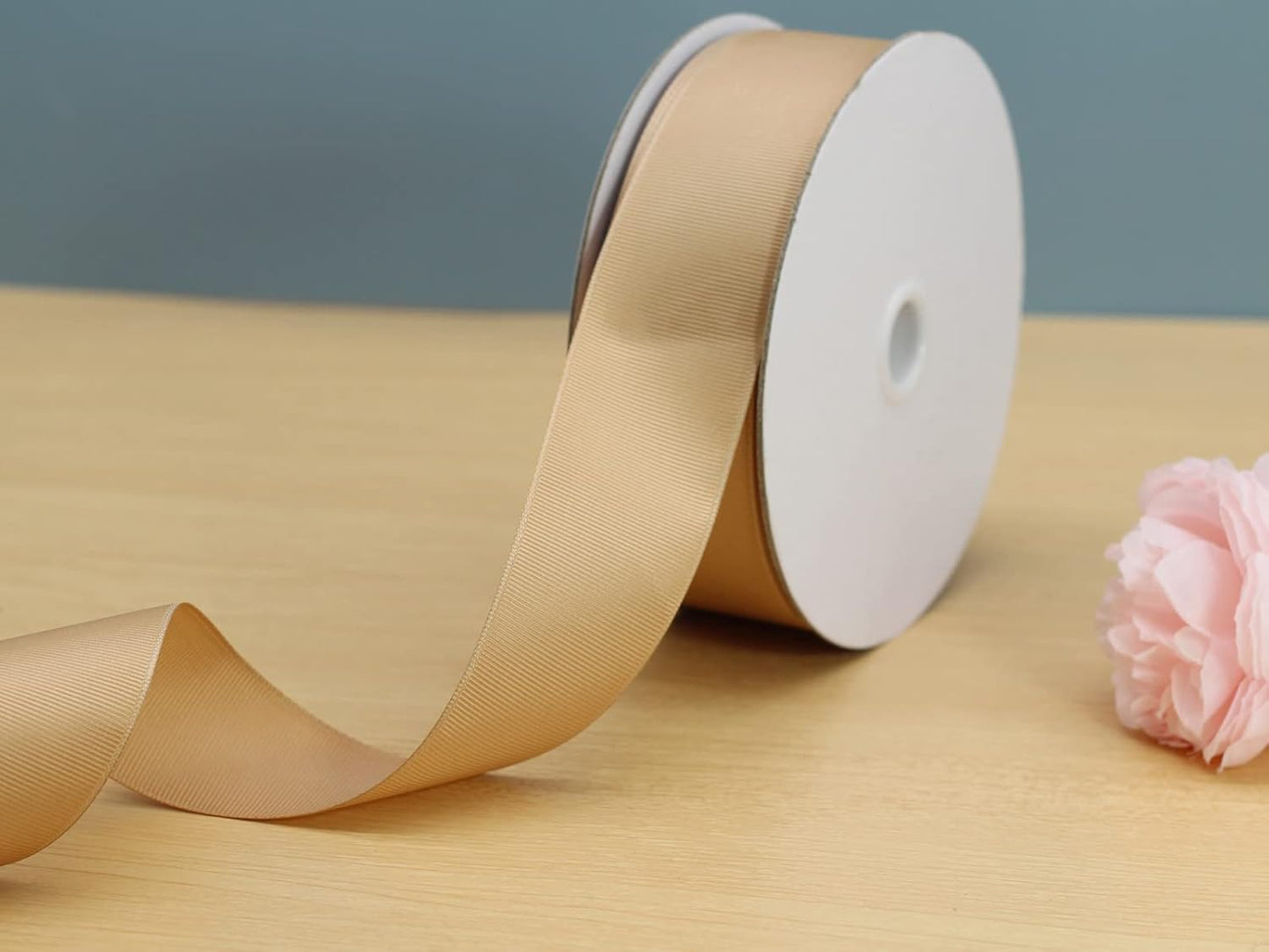 Jesep One Roll 50 Yards Khaki Soild Grosgrain Ribbon 1-1/2 inch Boutique Gift Wrapping Package Ribbon, DIY Crafts Bow Hair Headband Accessories Assorted Ribbon #835 (38mm)