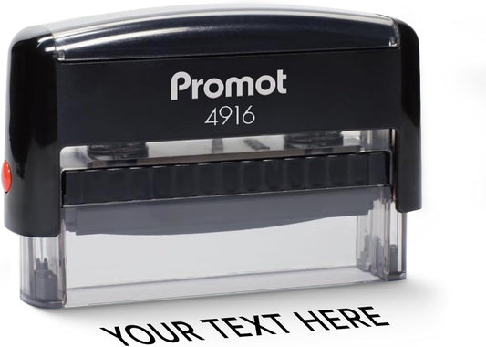 Promot Self Inking 1 Long Line Custom Stamp - Personalized Name Stamp for Office, Teacher, Address & Business Label Stamp - Choose Font, Ink Color, Pad, for Personal & Professional Use