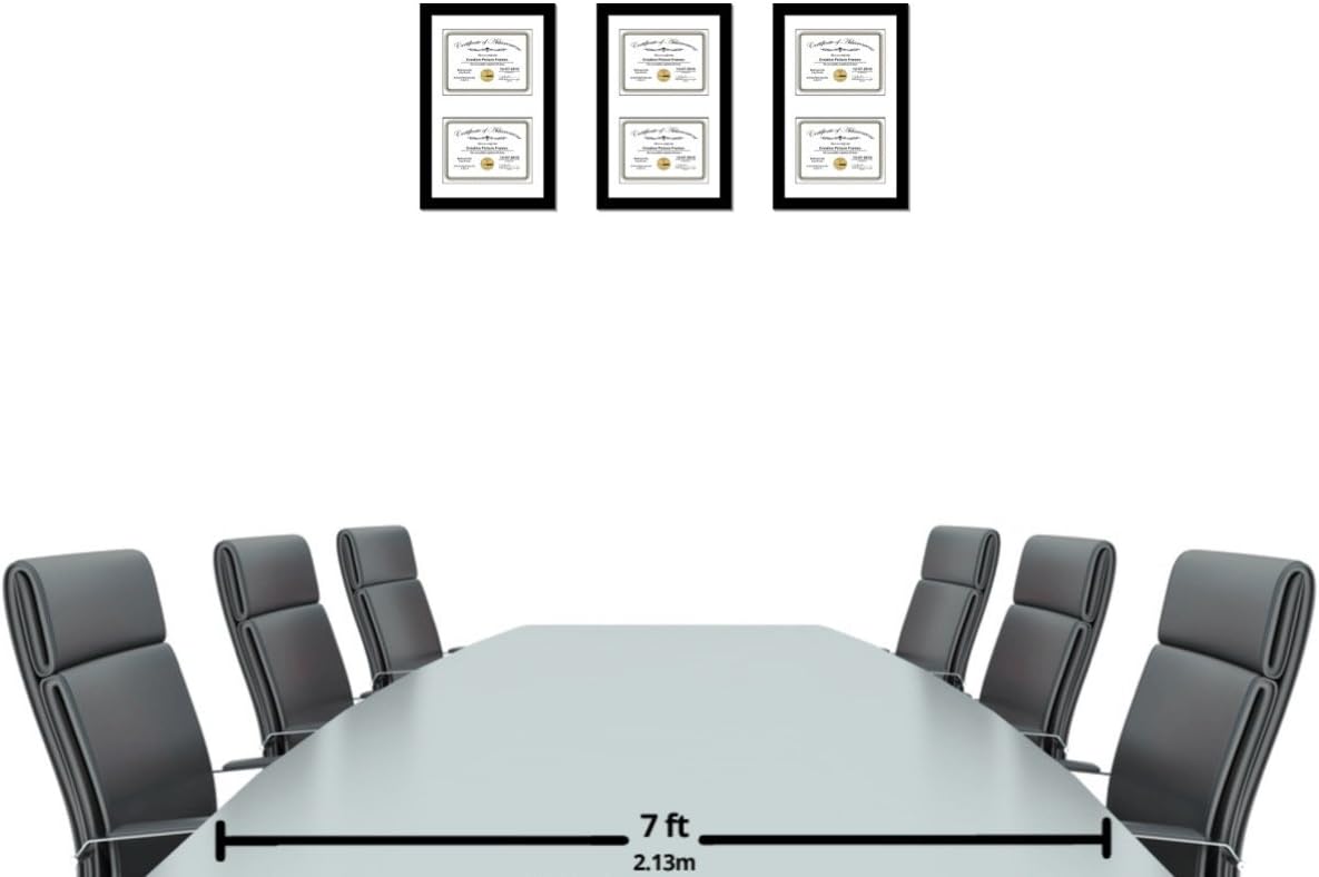 Creative Picture Frames 16X24Bk-W Black Vertical Double Diploma Frame With 2 Opening White Mat, Holds 2-11X14-Inch Documents With Wall Hanger