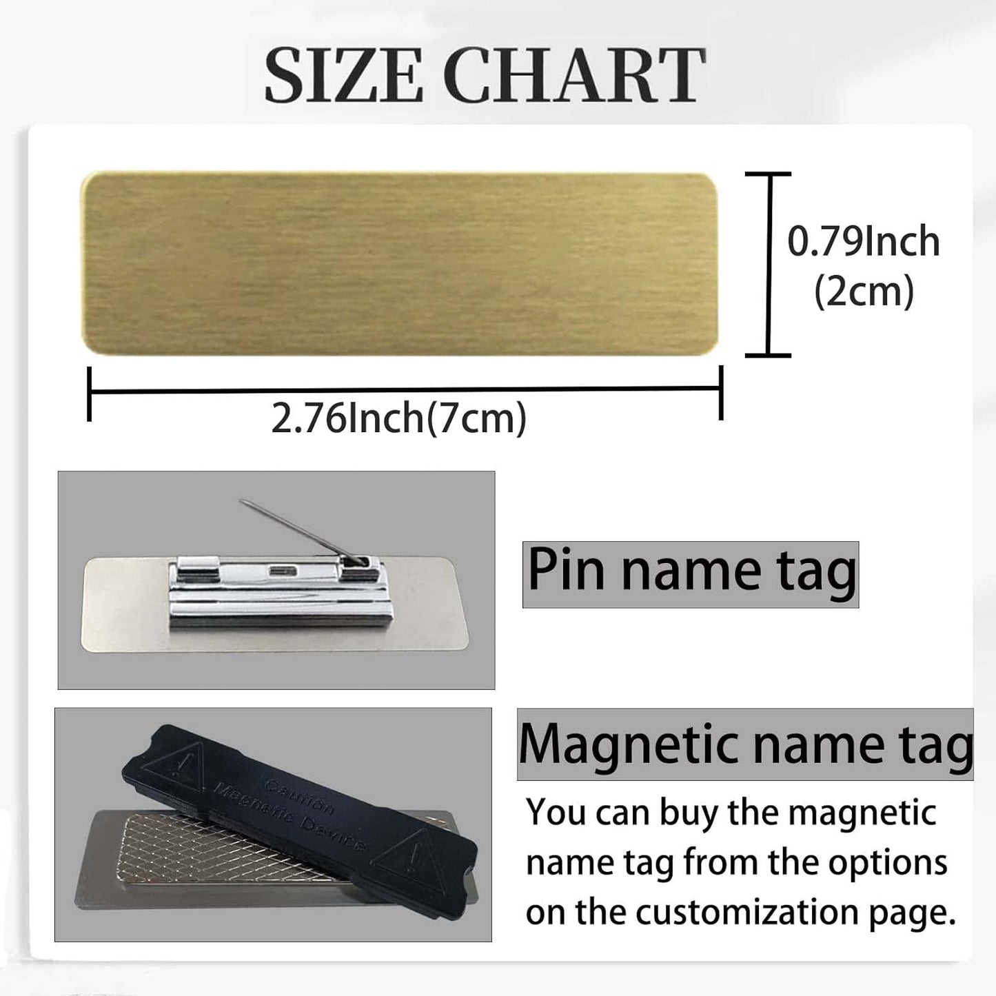 Custom Name Tag with Logo Personalized Name Tag for Work UV Printed Name Badges Multiple Color Indentification with Pin or Magnetic Backing