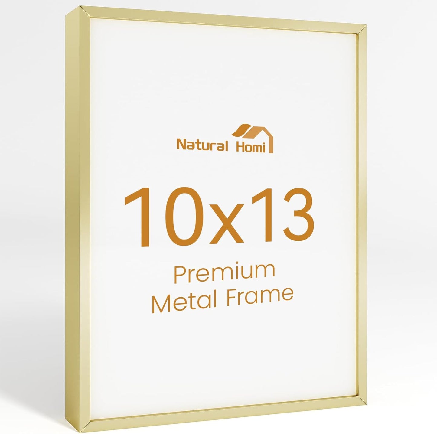 10x13 Aluminum Metal Picture Frame,Tempered Glass Gold Photo Frame 10x13 for Family Photo,Posters,Art,Document to Wall Mount Horizontally or Vertically