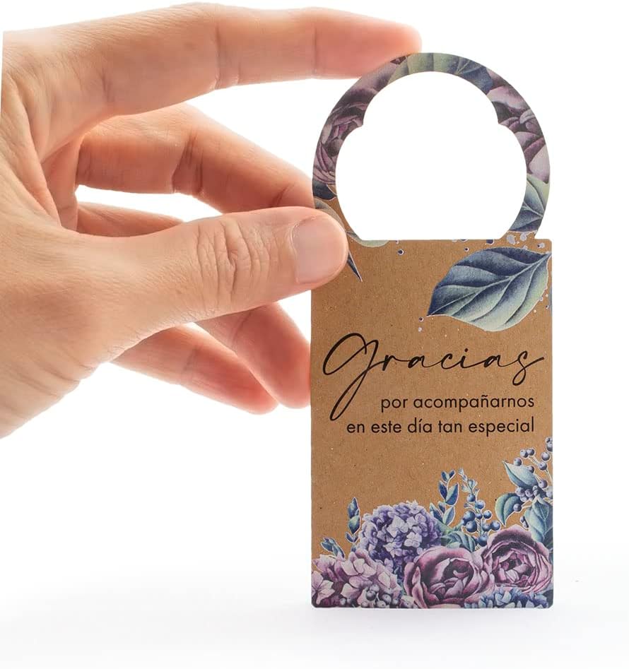 Summer-Ray 50pcs Gracias Mini Champagne Mini Wine Bottle Weding Party Favors Tags (Kraft Brown)