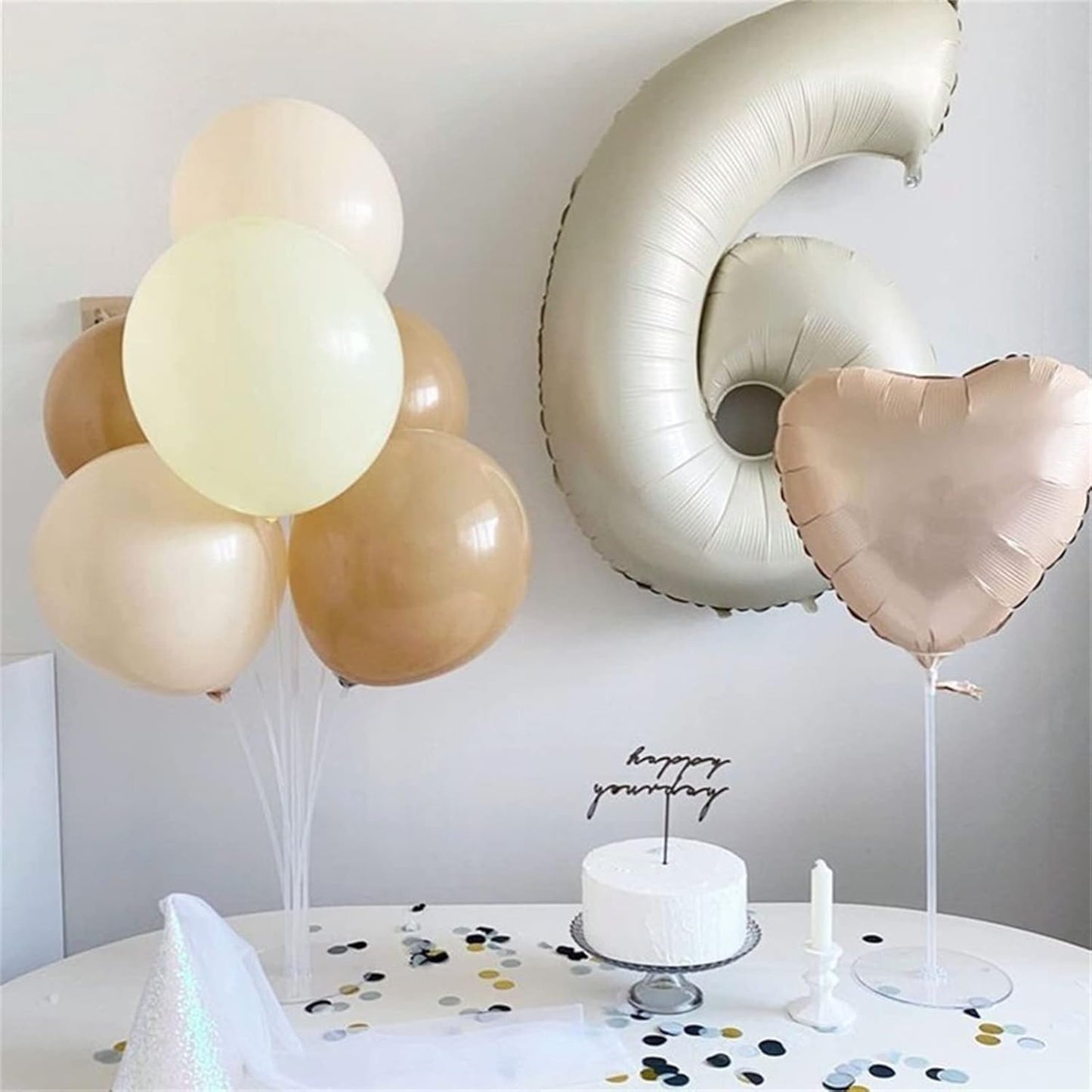 40 Inch Balloon Number 9 Beige, Large Cream Foil Number Balloons Set 0-9, Nude Neutral Digital 9 Helium Balloons for Girls Boys Men Women 9th Birthday Anniversary Graduation Christmas Party Decoration