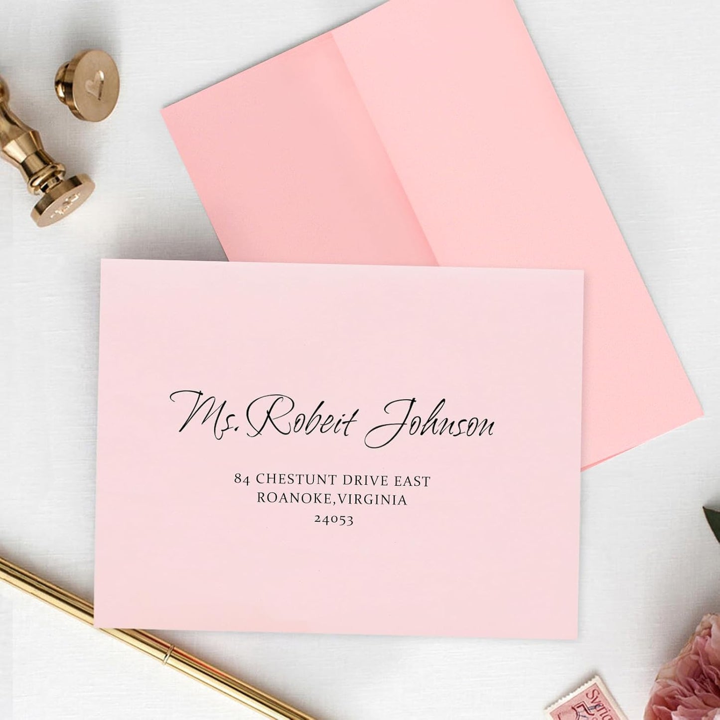 100 Pack A7 Pink Invitation 5x7 Envelopes - Self Seal, Square Flap,Perfect for Baby Shower, 5x7 Cards, Weddings, Birthday, invitations, Graduation, 5.25 x 7.25 Inches (Pink)