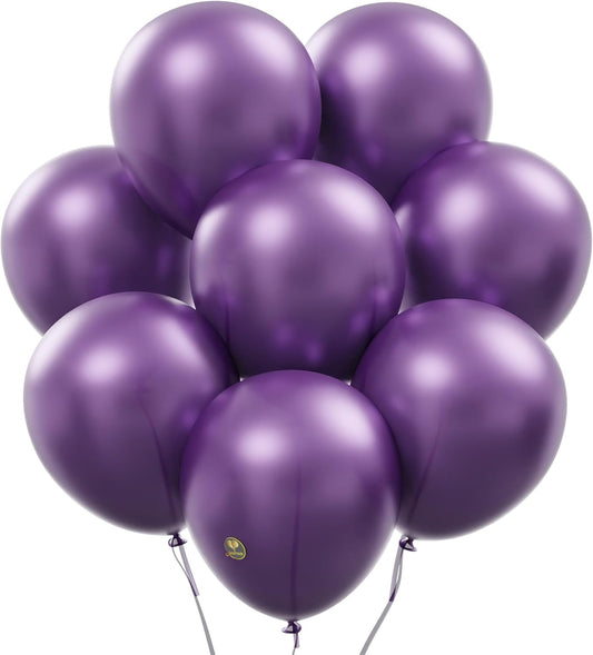 AFTERLOON® Biodegradable Balloons 24 pcs Pearlized Purple 10 Inch, Pearlescent Thickened Extra Strong Natural Latex Helium Float, Colorful Bulk Color ballon Globos Para Decoration De Fiestas Kids