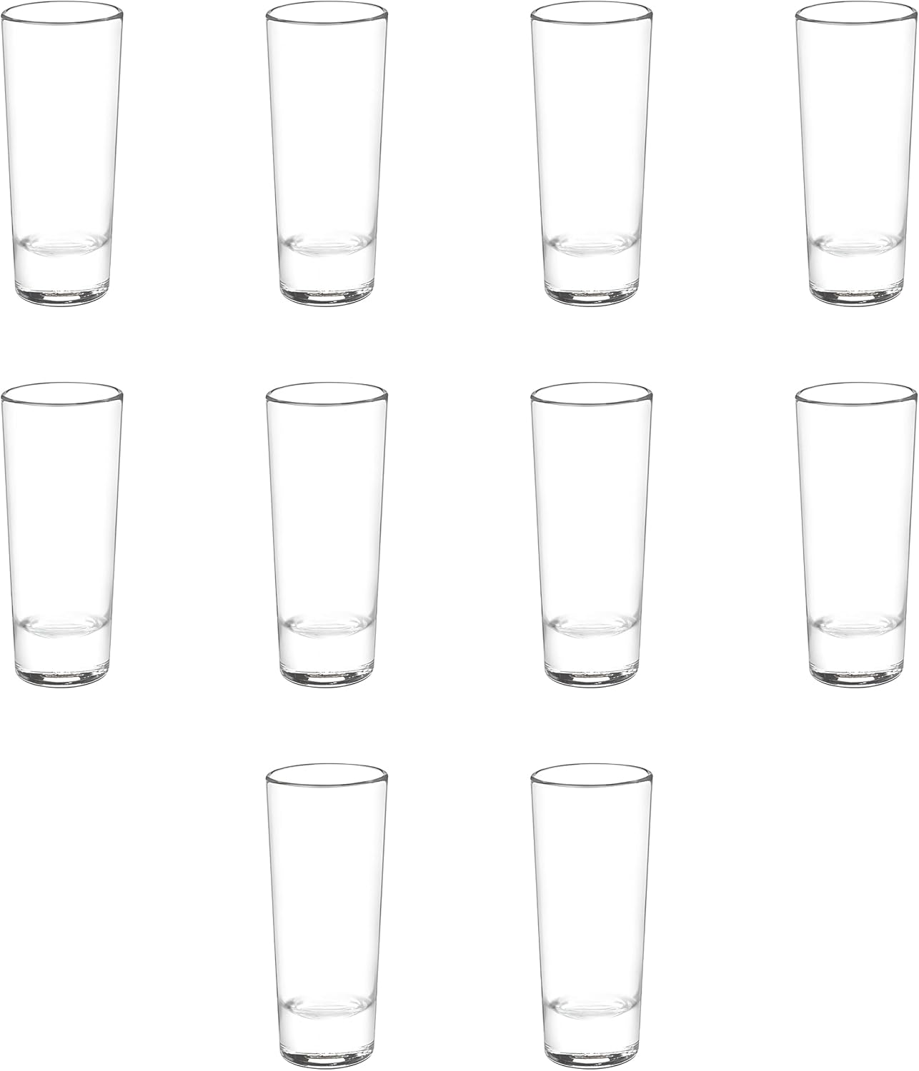 DISCOUNT PROMOS Cordial Shooter Shot Glasses 2 oz. Set of 10, Bulk Pack - Great for Birthdays, Parties, Indoor & Outdoor Events - Clear