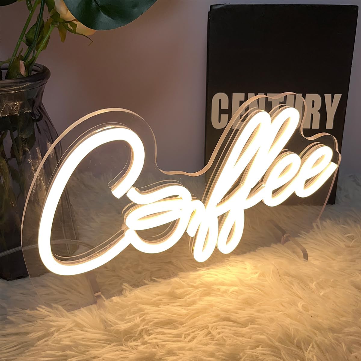 Coffee Table Number Neon Sign Desk Lamp Night Light Wedding Letter LED Neon Sign Wedding Table Decorations Neon Light Shop Bedroom Home Room Decor Christmas Party Warm White USB 30×16.7CM