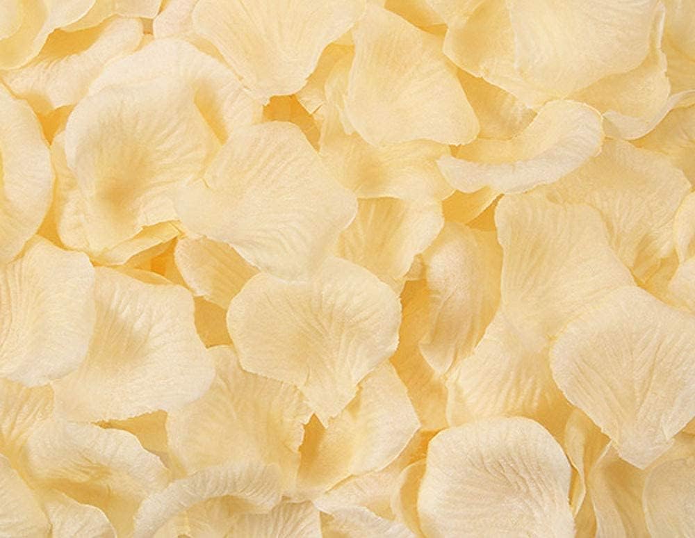 ocharzy 1000 PCS Rose Petals Fake Rose Petals for Romantic Night, Wedding Flower Decoration, Party, Events (A-Champagne)