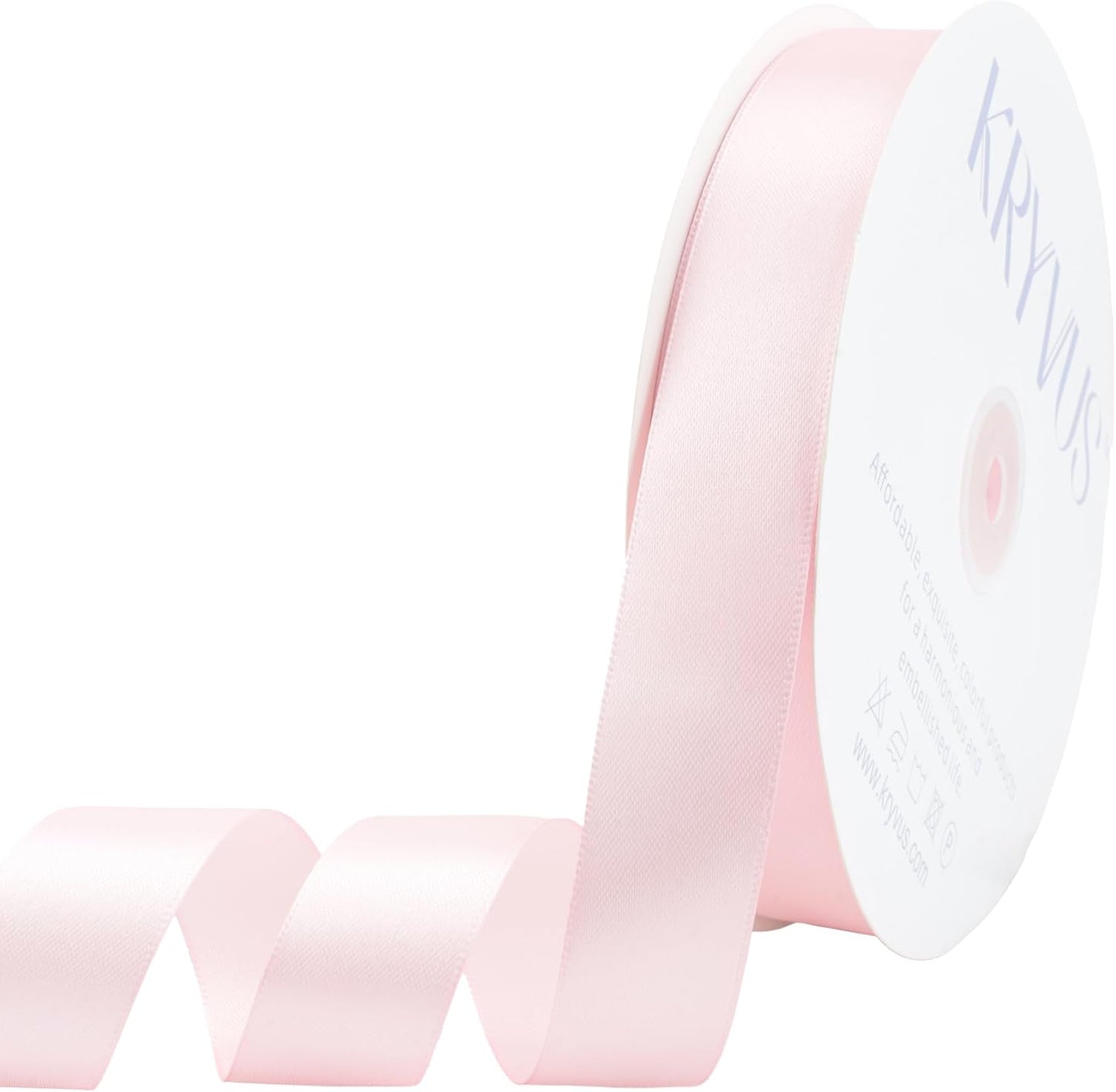 Baby Pink Satin Ribbon 1 inch X Continuous 100 Yards, Single Face Polyester Ribbon Perfect for Gift Wrapping, Flower Bouquet, Wedding Decor, Crafts, Bow Making, Sewing and More