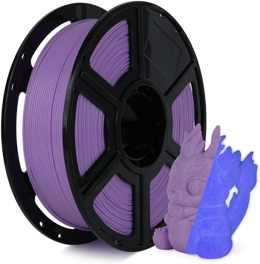 FLASHFORGE Glow in The Dark Rapid PLA Filament 1.75mm, High Flow Speedy 3D Printer Filament Luminous Purple, Max 500mm/s High-Speed Printing, High Brightness and Long-Lasting Glowing Effect