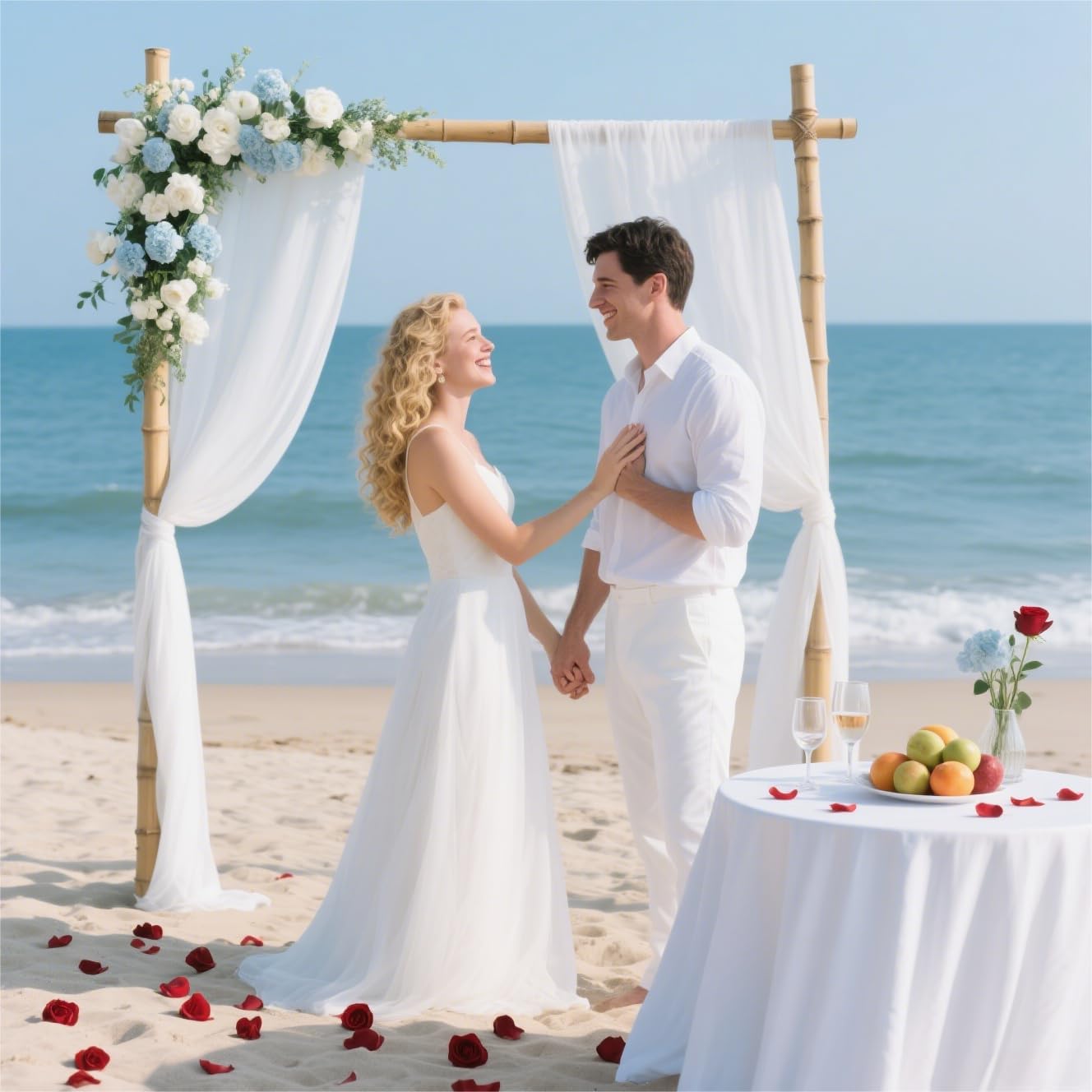 MLMW Wedding Arch Draping Fabric 4 Panels 29" x 20Ft White Sheer Wedding Arch Backdrop Drapes Outdoor Curtain for Ceremony Party Background Ceiling Decor