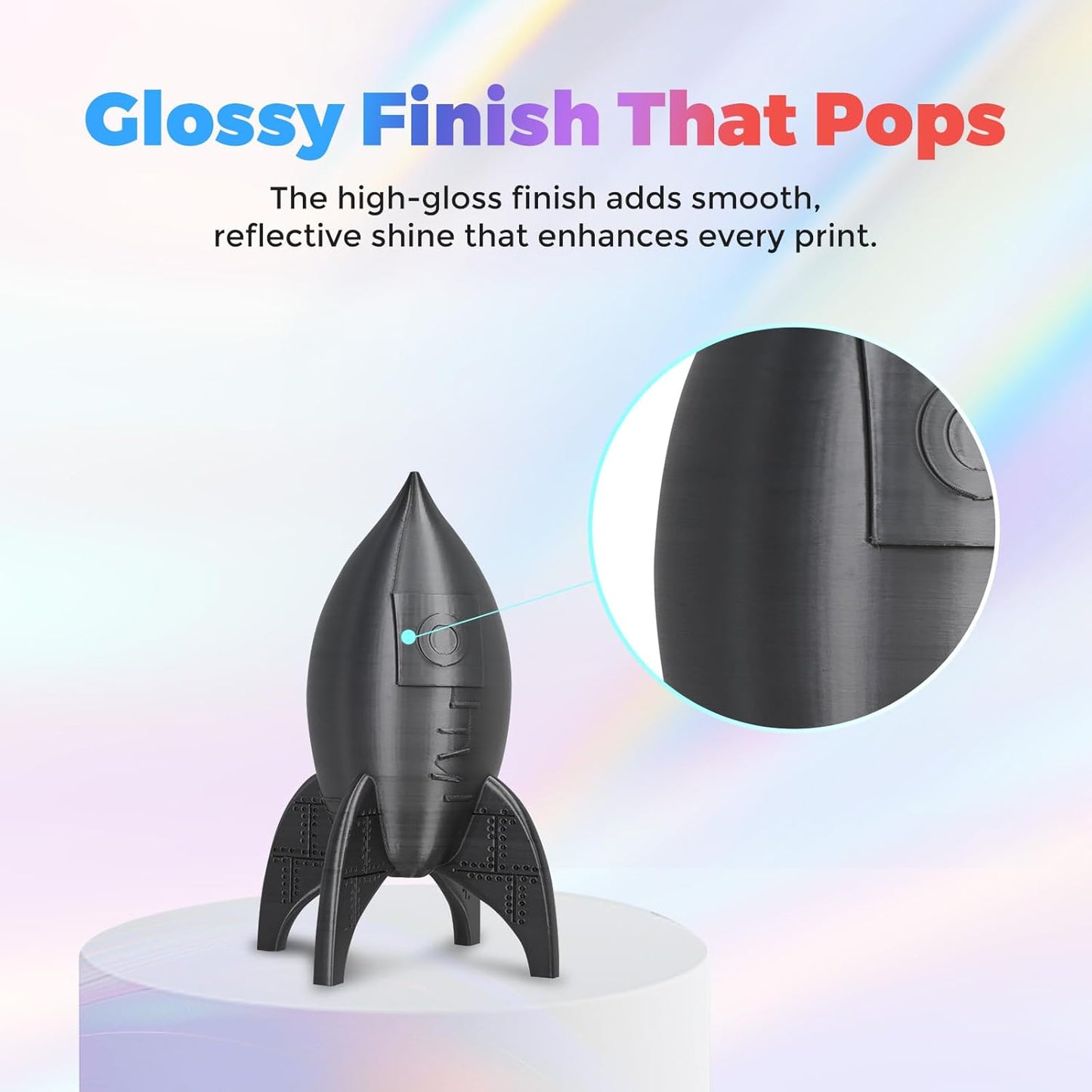 Flashforge 3D Printer Filament Silk PLA 1.75mm 1kg Spool-Dimensional Accuracy +/- 0.02mm (Metal Grey)