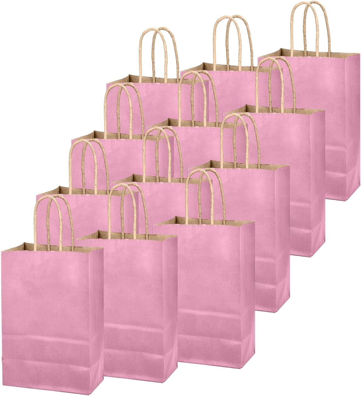 qiqee Purple Gift Bag with Handles Bulk 24Pcs Paper Bags -8.3"x6"x3. 15" Party Favor Bags - Solid Color
