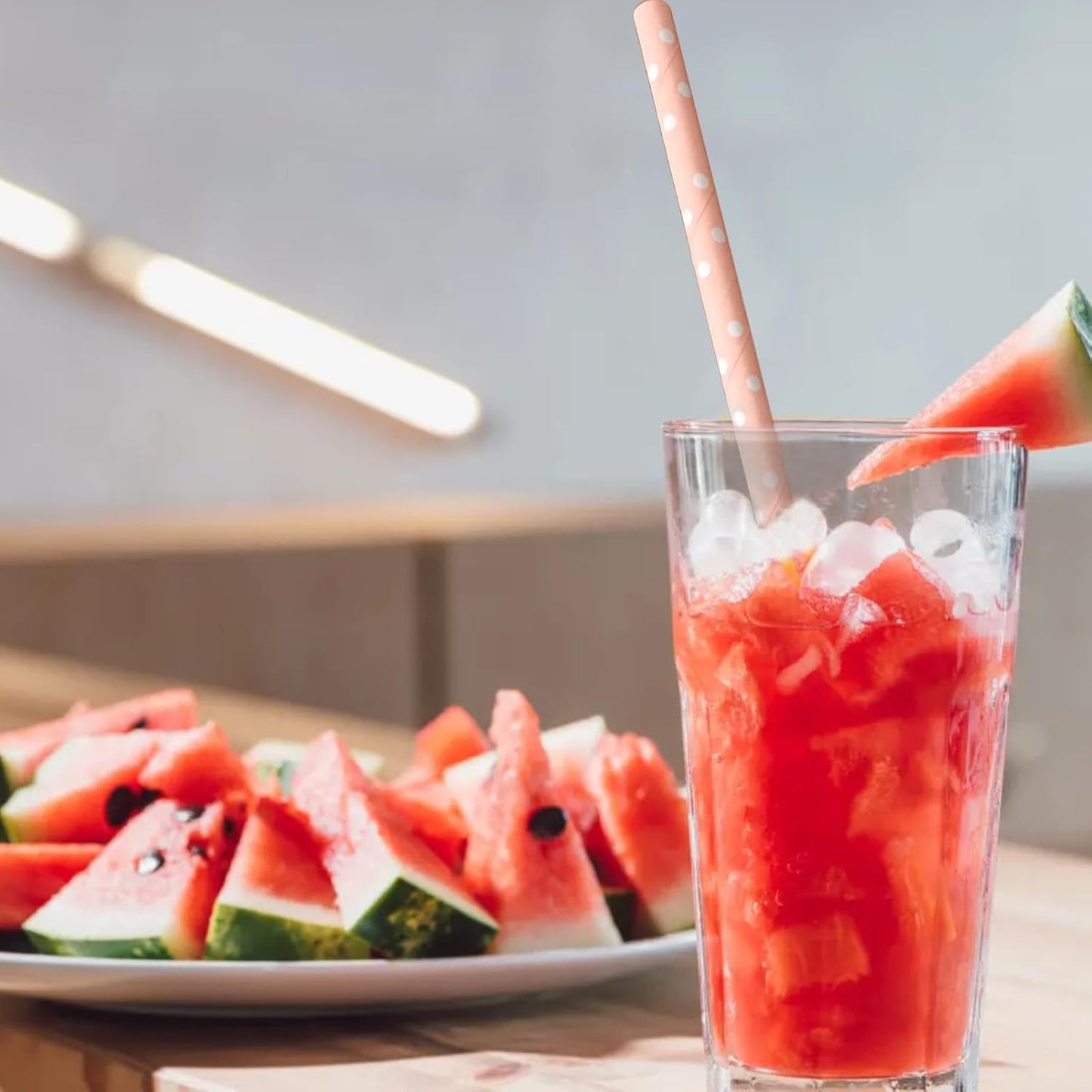 YAOSHENG [100 Pack] Pink & Gold Paper Straws Disposable, 100% Biodegradable Multi-Pattern Party Straws For Birthday, Wedding and Holiday Decoration (Deep Powder Series)