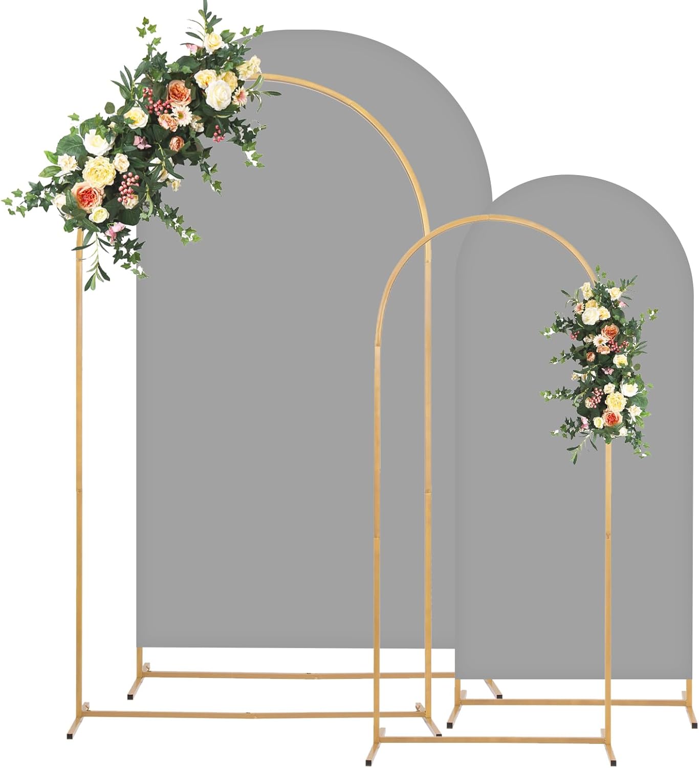 Metal Arch Backdrop Stand and Cover Set, 7.2FT, 6FT Party Backdrop, Easy to Assemble, Backdrop Stand for Parties, Birthday, Baby Shower