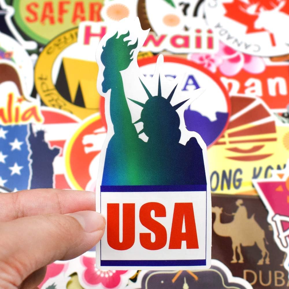 QTL Luggage Stickers for Adults Kids Travel Stickers for Luggage for Easy Identification Waterproof Vinyl Packs 100Pcs