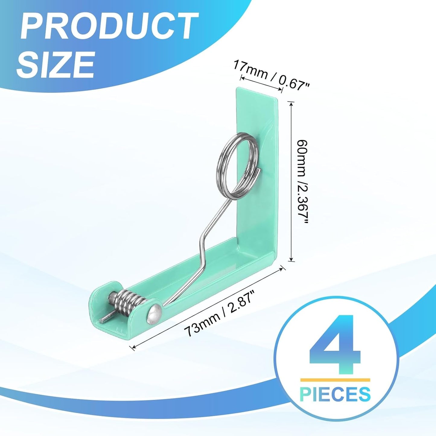 uxcell 4 Pack Tablecloth Clips, Stainless Steel Table Cloth Cover Clamps, 2.87" x 2.36" Windproof Holder Clips for Home Party Picnic Wedding Camping Dining Tables, Green