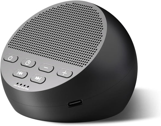 Sound Machine Portable Rechargeable White Noise Machine with 30 Soothing Sounds for Baby Kids Adults 32-Level Vol 4 Timer Brown Noise Sleep Sound Machine for Travel Office Privacy Home
